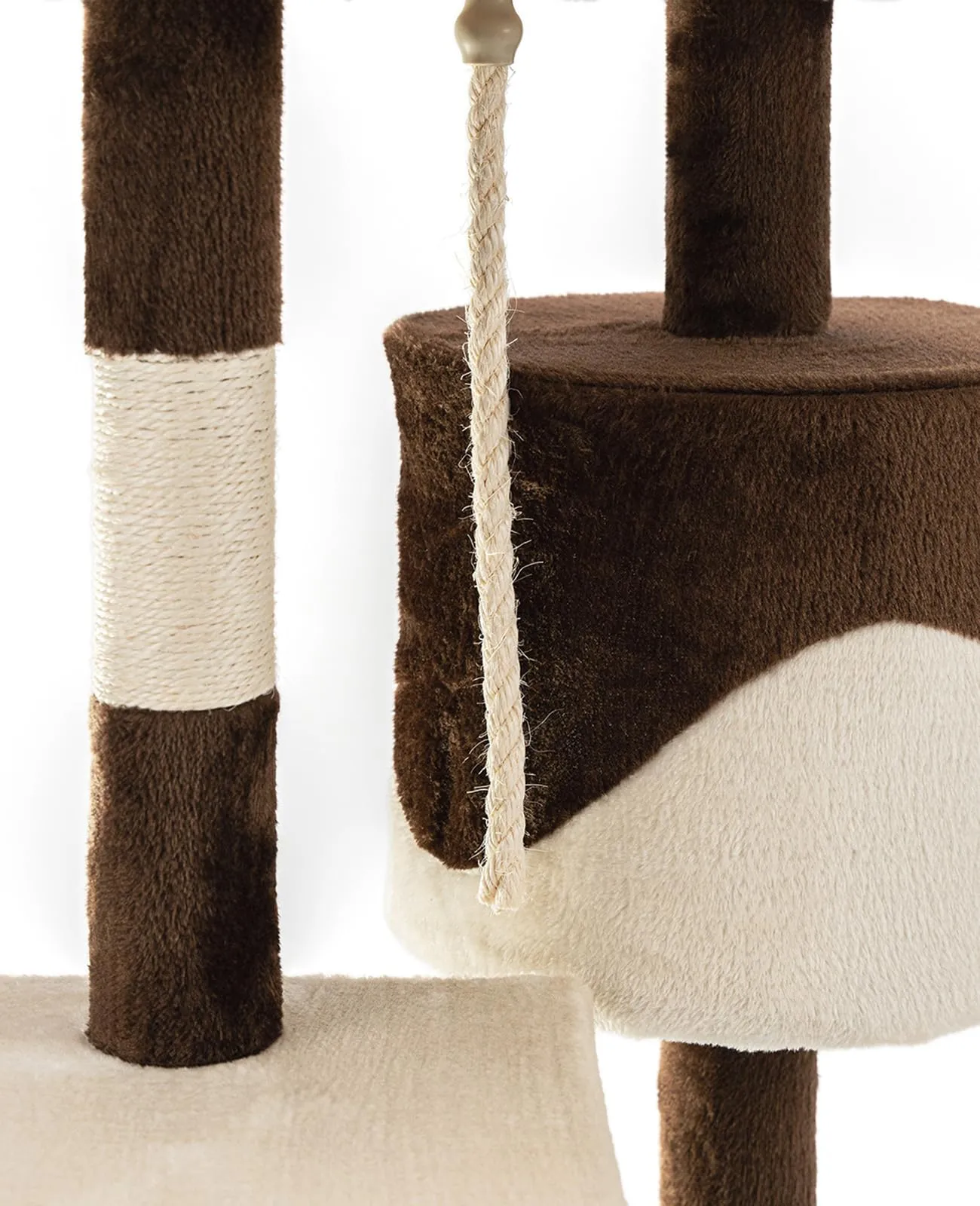 lionto Tiragraffi con Grotta e Colonne, 4 Livelli, 112 cm, Marrone/Beige - immagine 4