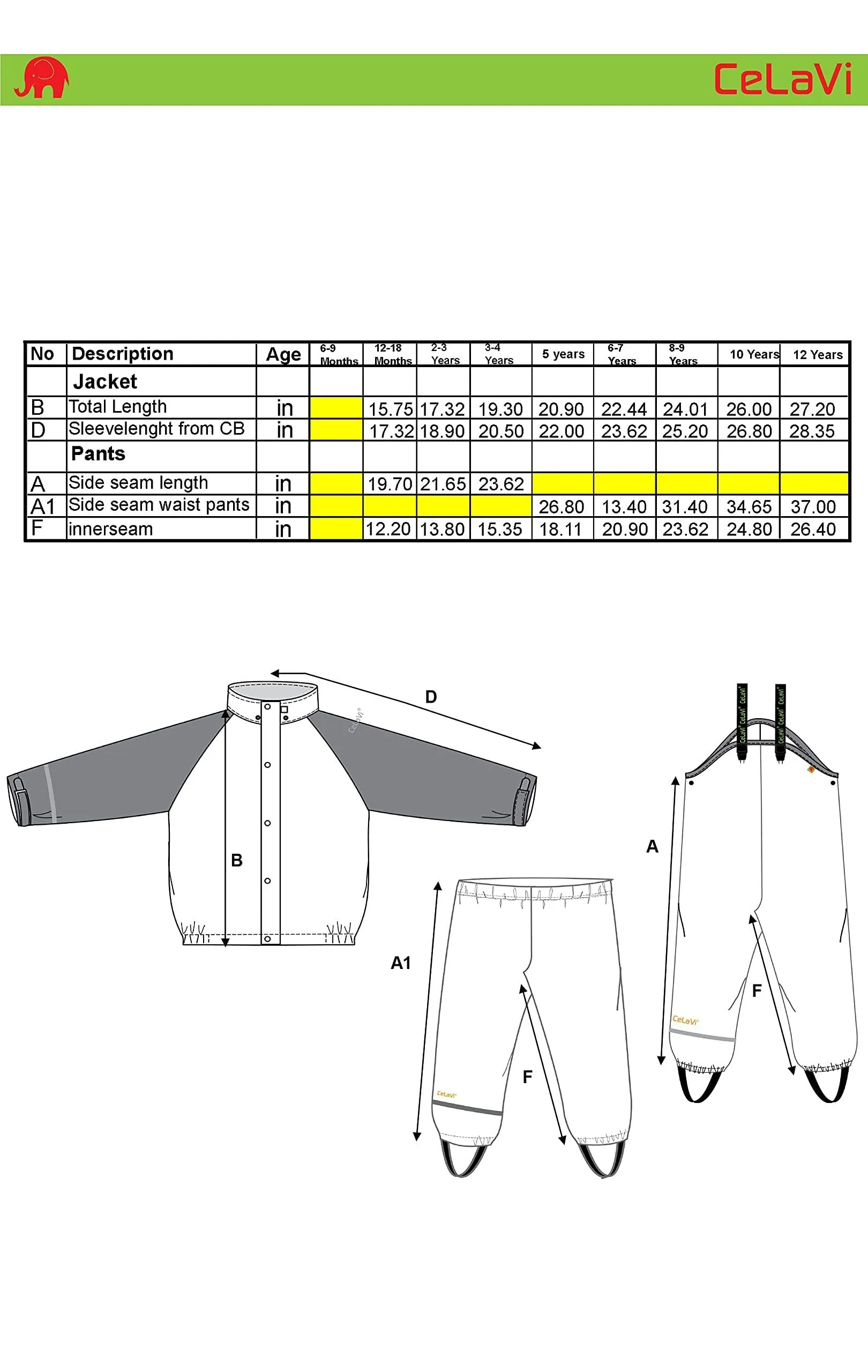 Celavi Pantaloni Impermeabili Bambino, Nero, 110 cm - immagine 5