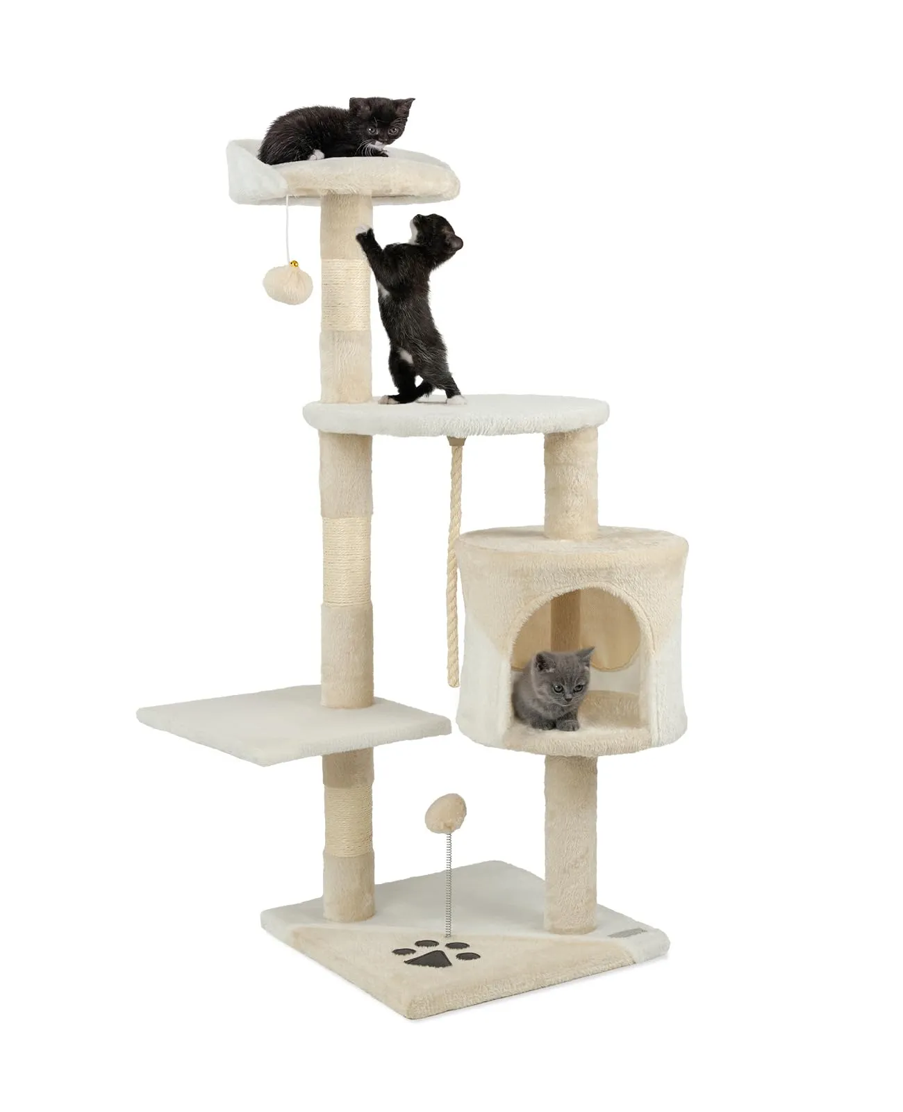 lionto Tiragraffi con Grotta e Colonne, 4 Livelli, 112 cm, Beige - immagine 1