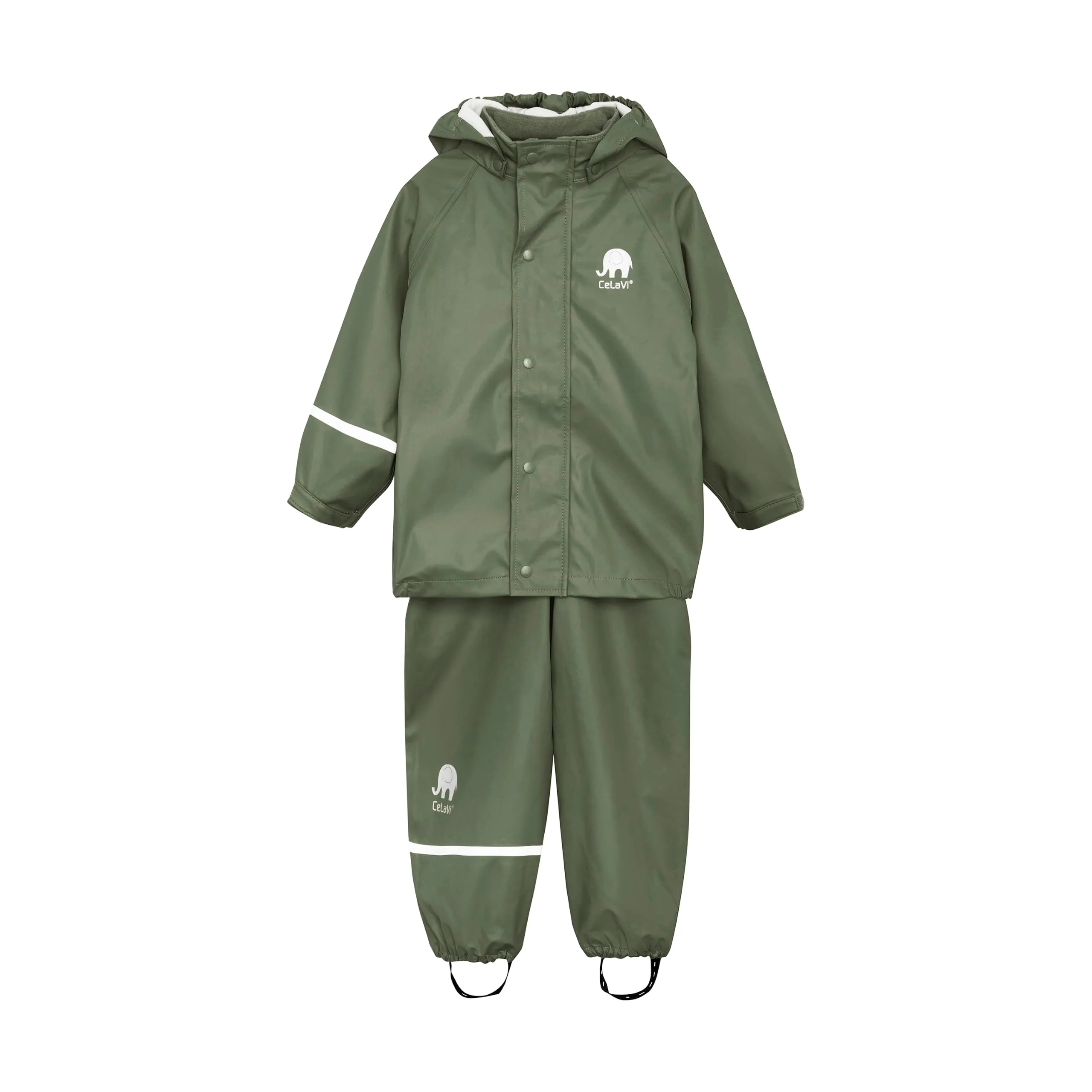 Celavi Zweiteiliger Regenanzug, Verde Army, 128 cm - immagine 1