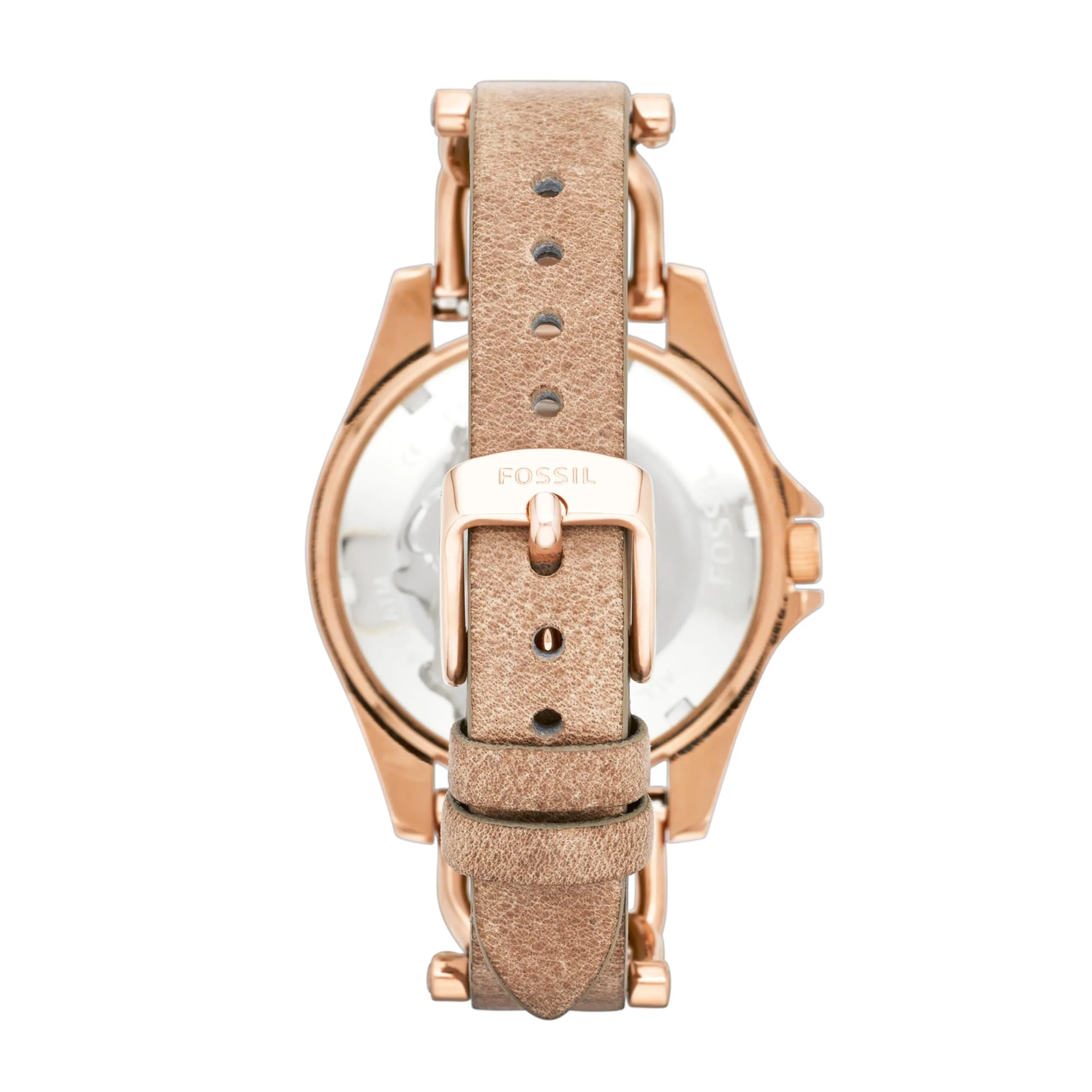 Fossil Riley Donna Multifunzione ES3466 - Acciaio Inossidabile Oro Rosa 38 mm e Pelle Beige - immagine 2