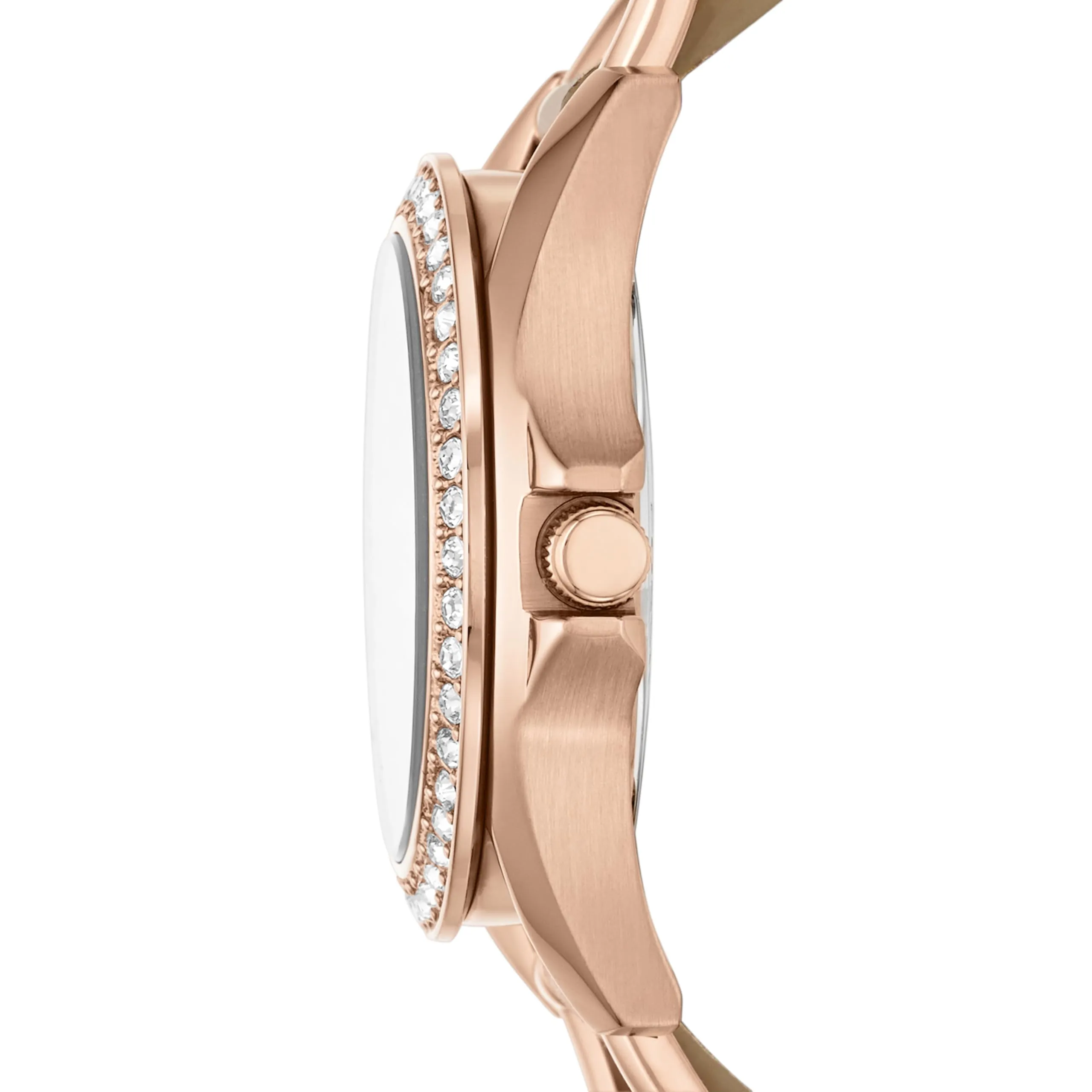 Fossil Riley Donna Multifunzione ES3466 - Acciaio Inossidabile Oro Rosa 38 mm e Pelle Beige - immagine 3