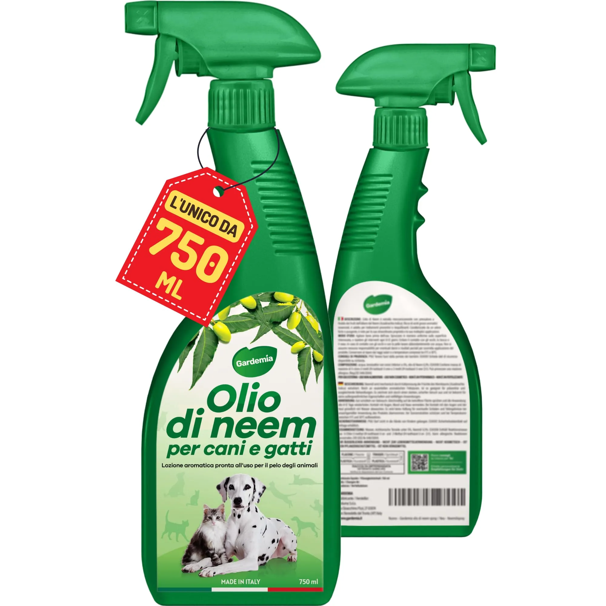 Gardemia Olio di Neem Spray per Cani e Gatti, 750ml - immagine 1