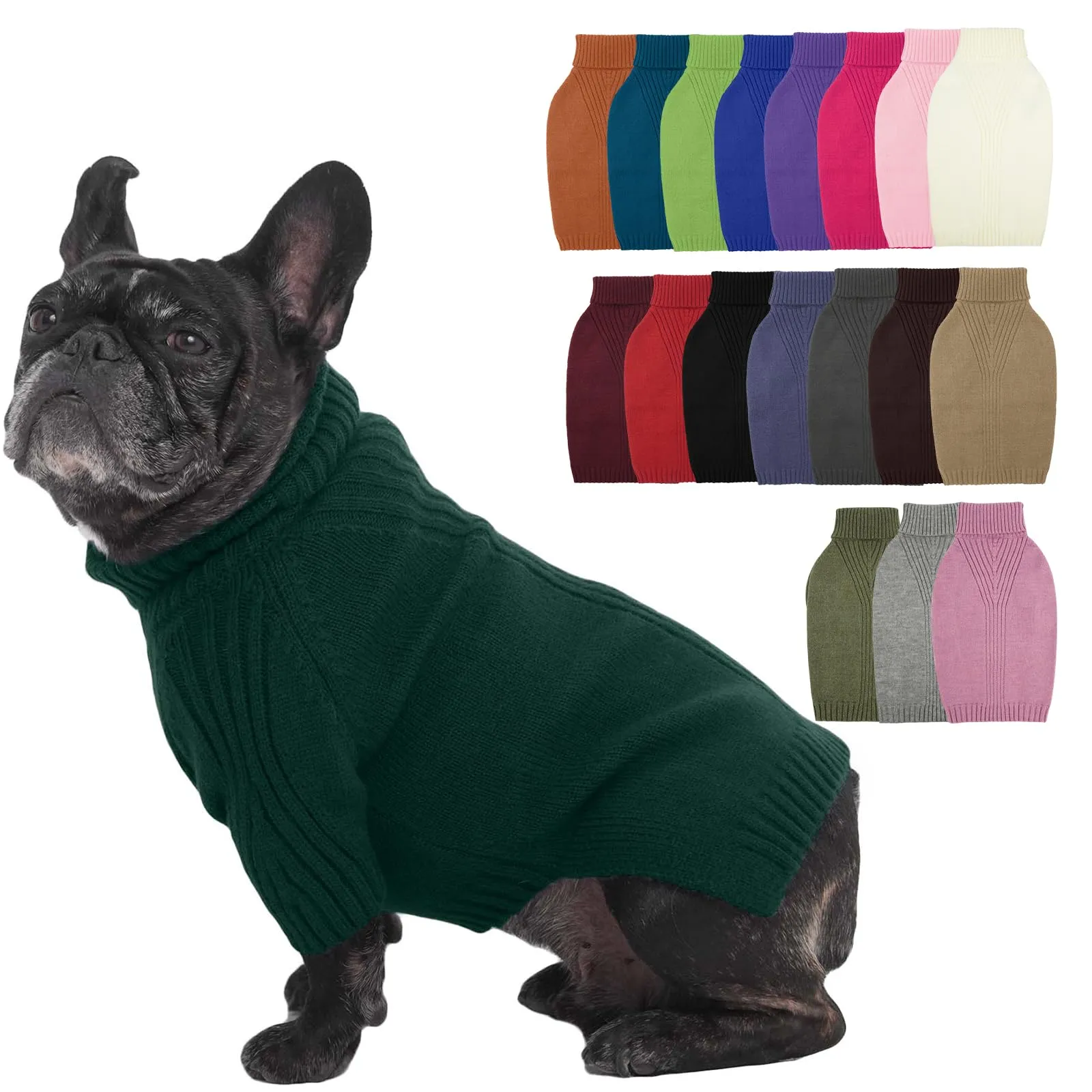 IECOii Maglione dolcevita per cani e gatti, invernale caldo - immagine 1