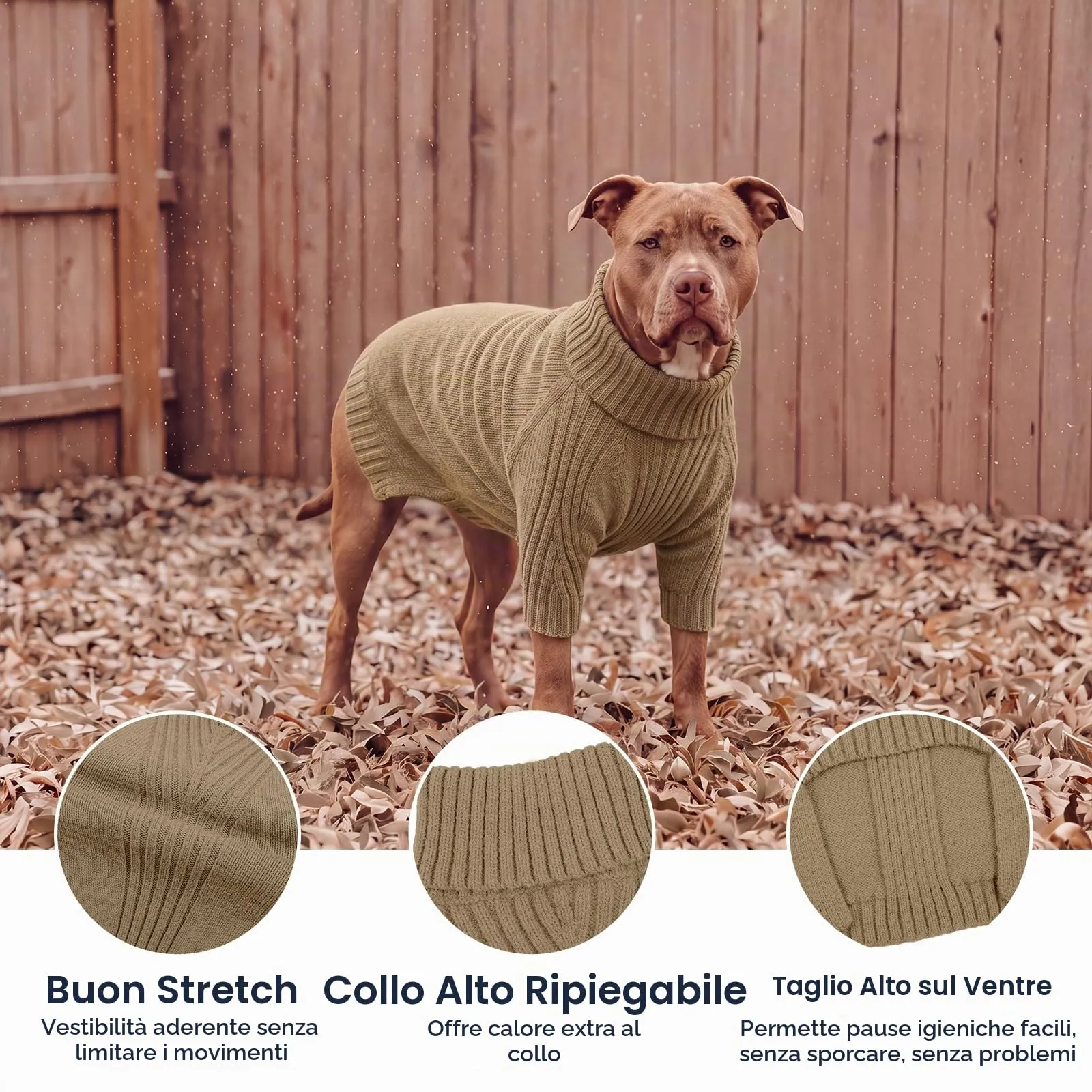 IECOii Maglione dolcevita invernale per cani e gatti - immagine 3