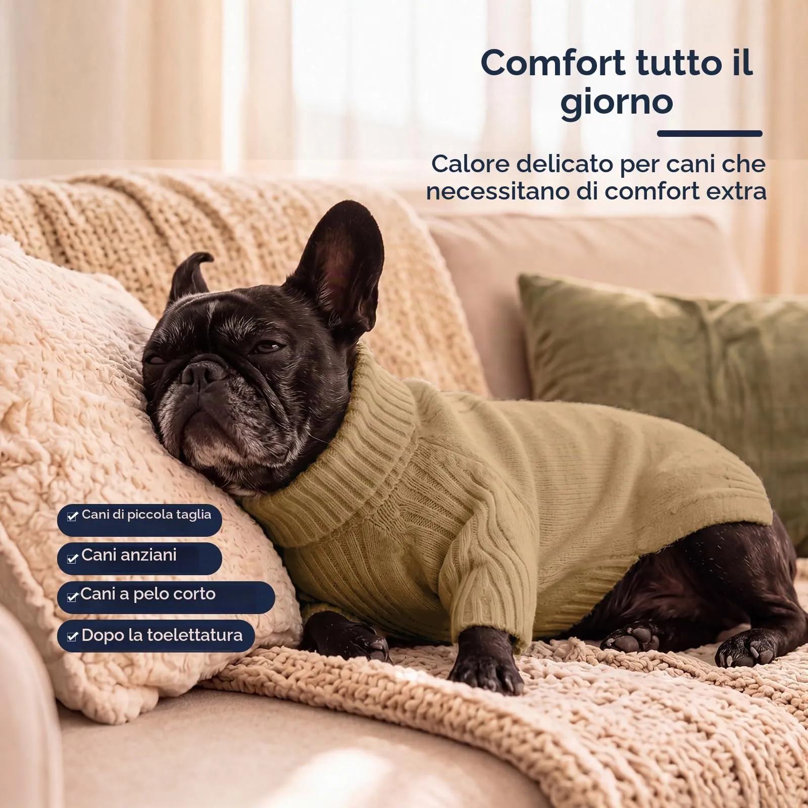 IECOii Maglione dolcevita invernale per cani e gatti - immagine 4