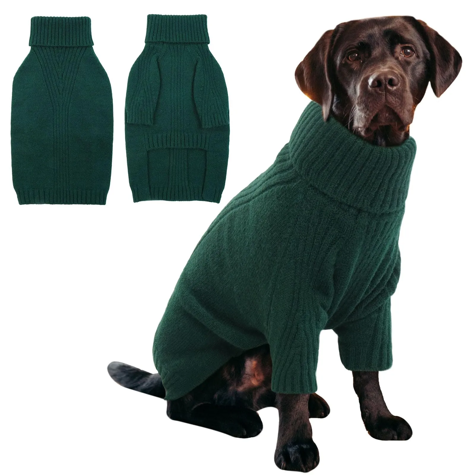 IECOii Maglione dolcevita per cani e gatti, invernale caldo per Chihuahua, Bulldog francese, Labrador - immagine 1