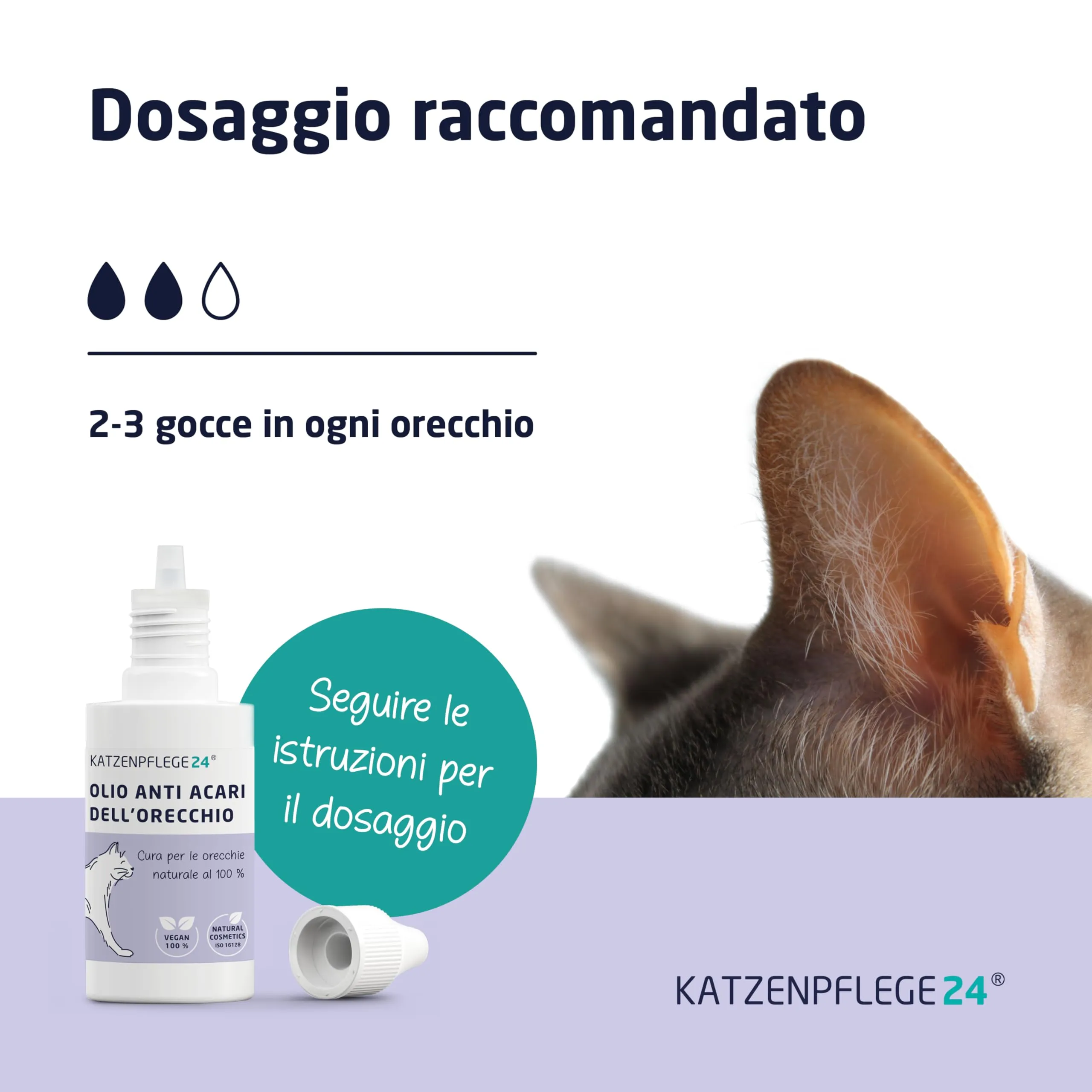 KATZENPFLEGE24 Olio anti acari dell'orecchio per gatti, 50ml - immagine 5