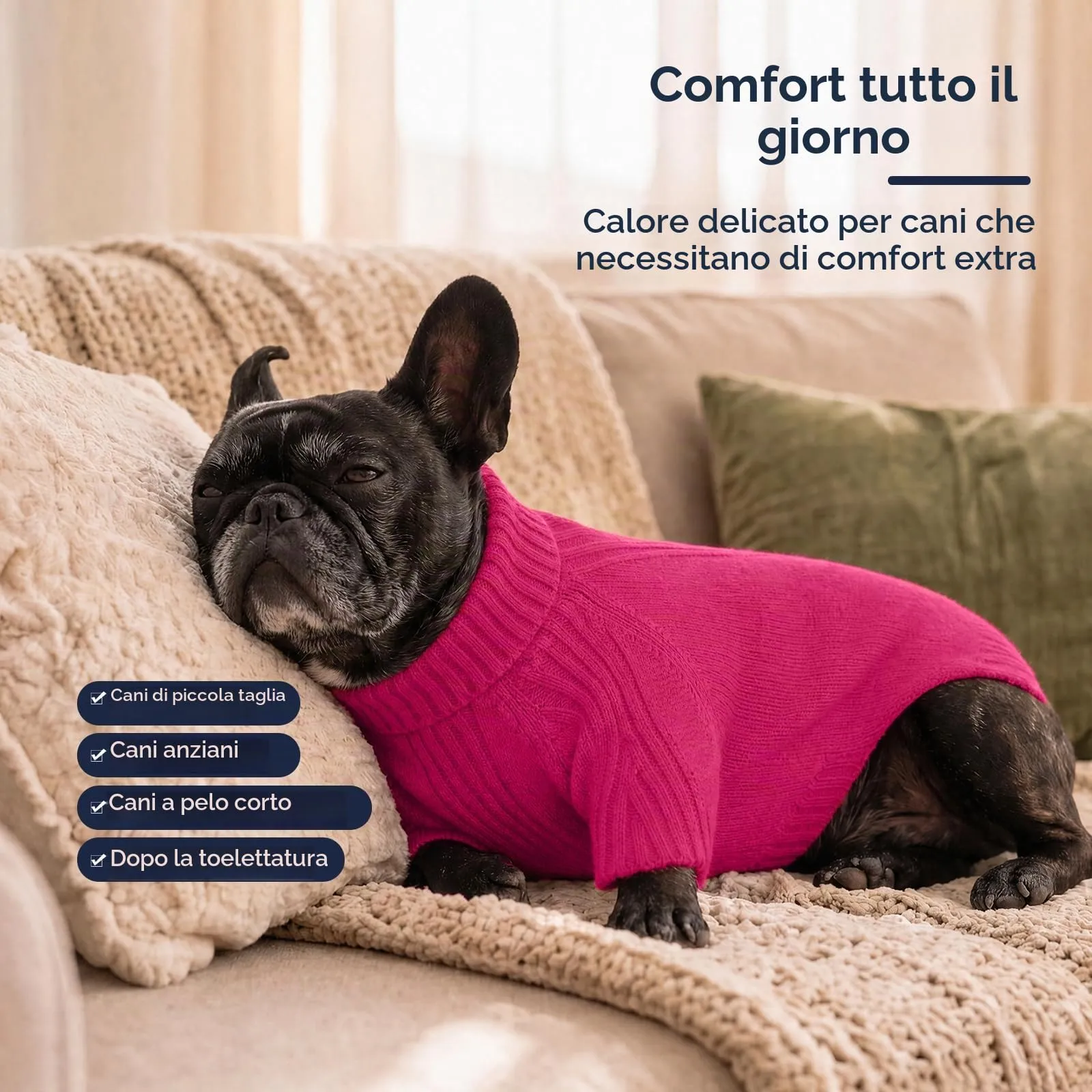 IECOii Maglione dolcevita invernale per cani e gatti - immagine 4