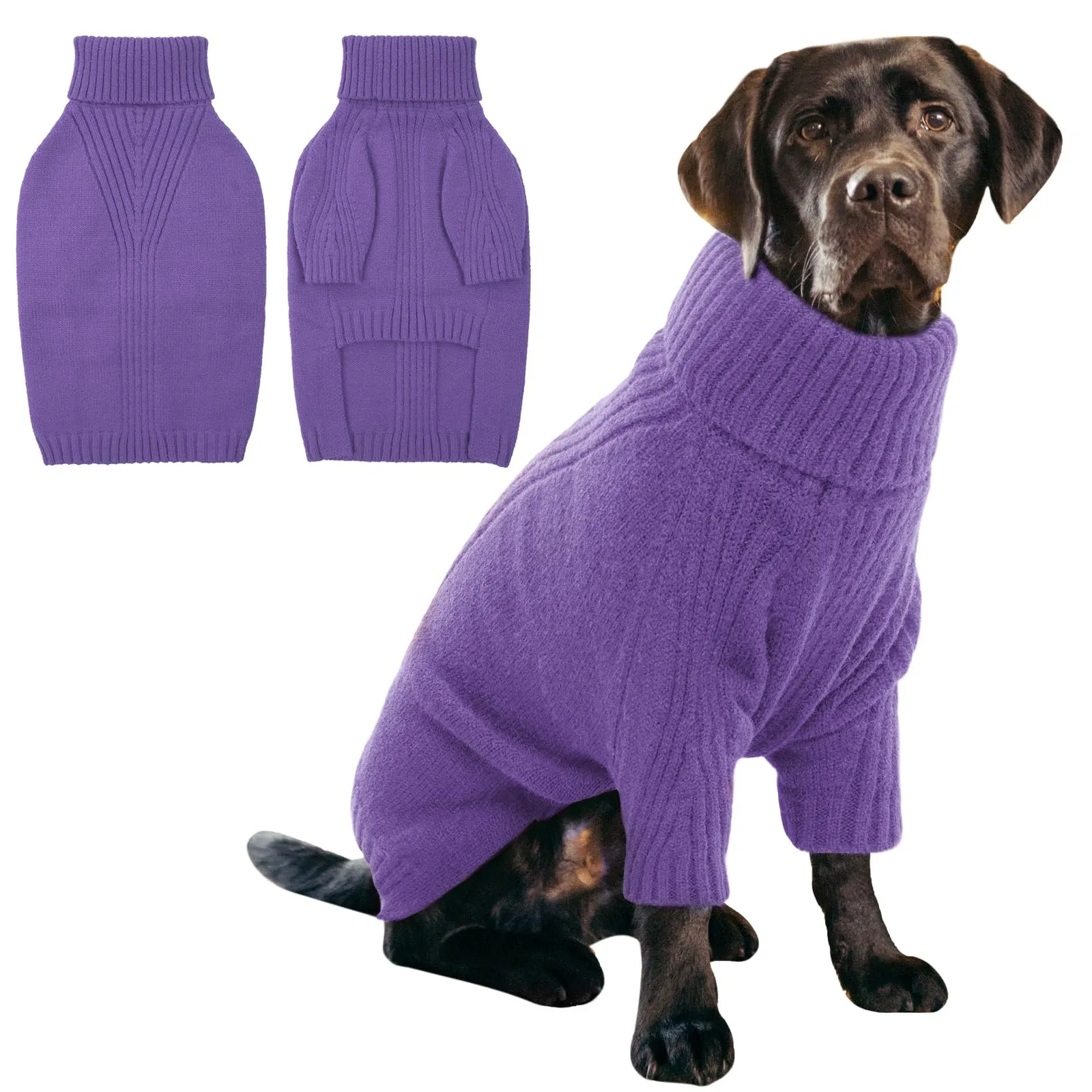 IECOii Maglione Invernale per Cani, Viola, Taglia XL - immagine 1