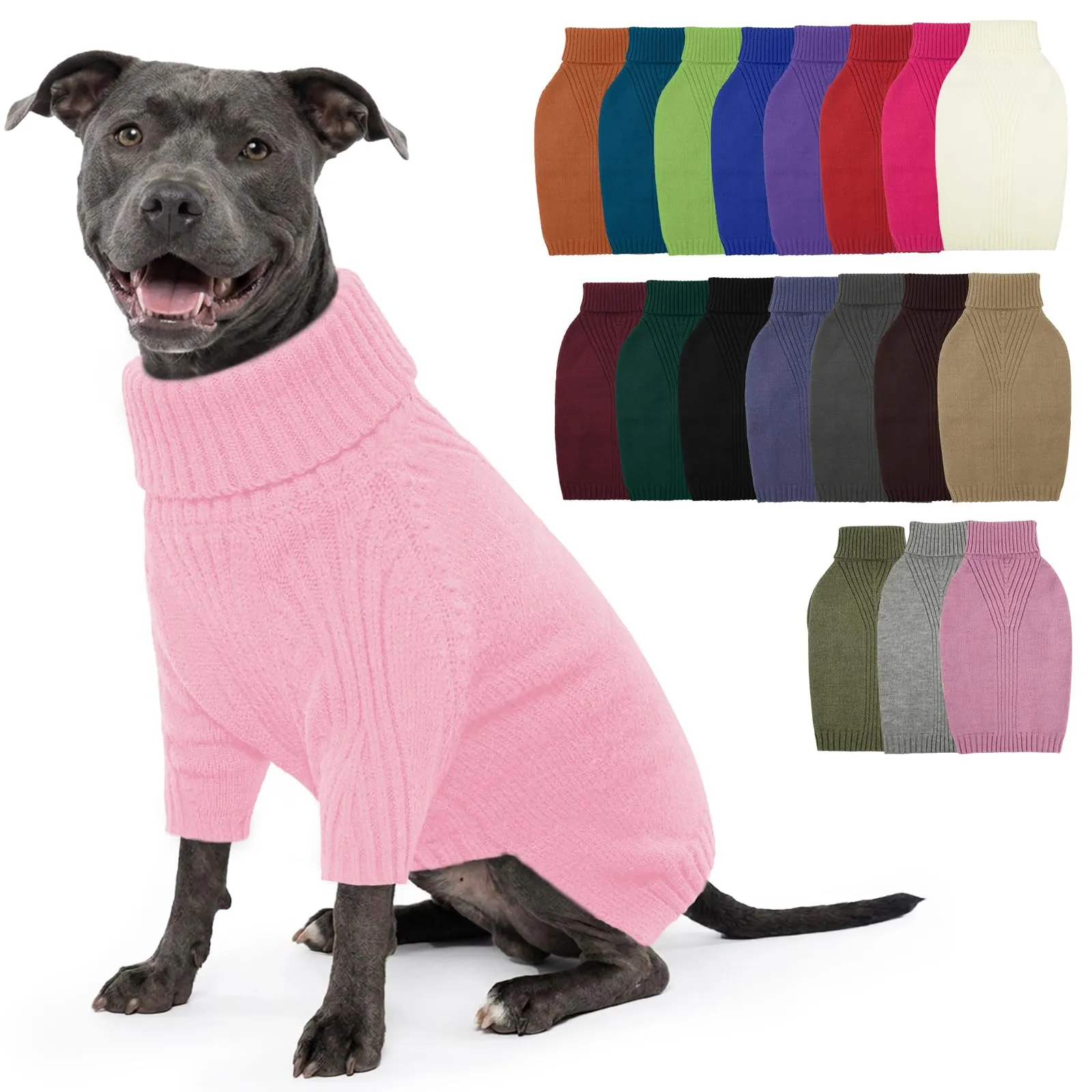 IECOii Maglione Invernale per Cani, Taglia XL, Rosa - immagine 1