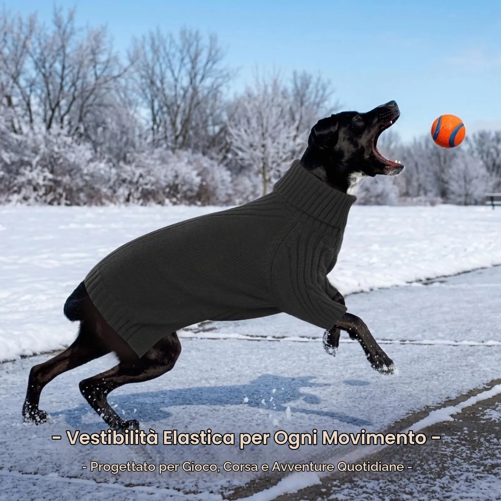 IECOii Maglione Natalizio a Collo Alto per Cani, Grigio, Taglia XXXL - immagine 6