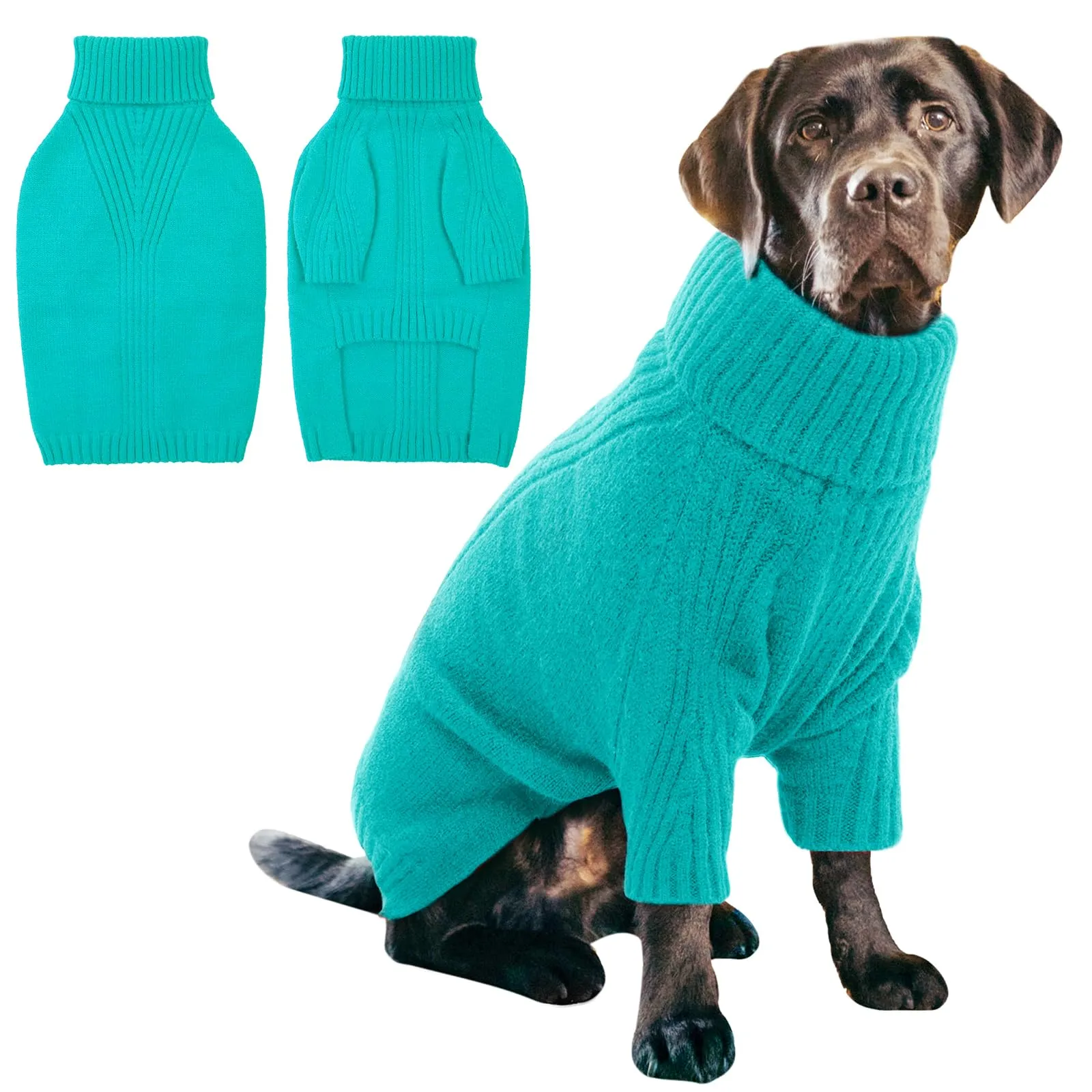 IECOii Maglione per cani, verde acqua, taglia XL - immagine 1