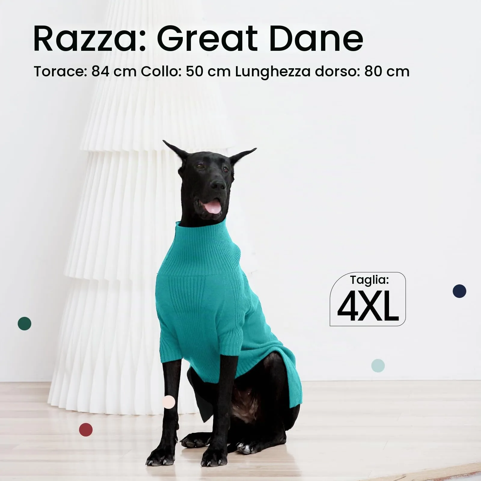 IECOii Maglione per cani, verde acqua, taglia XL - immagine 6