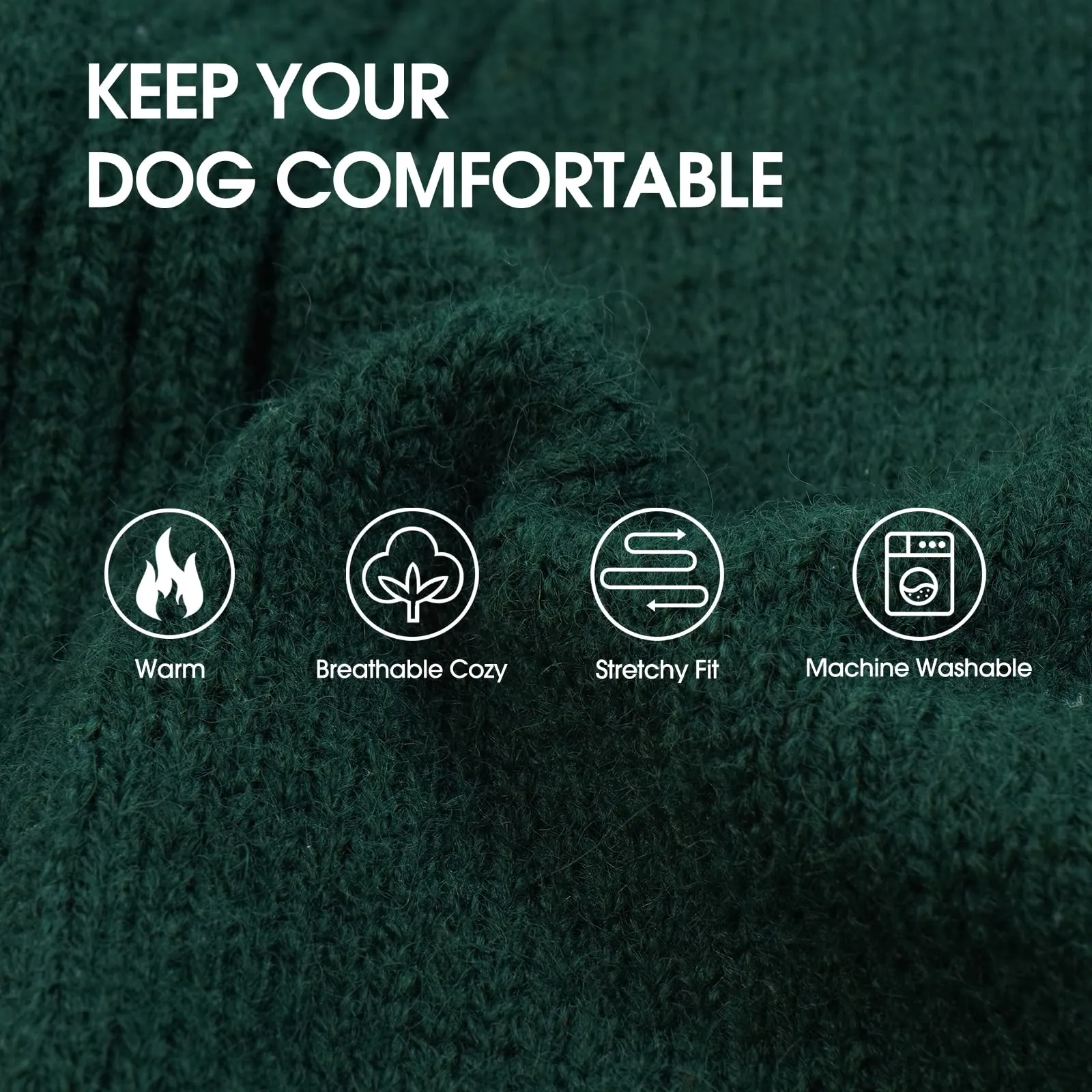 IECOii Maglione Natalizio a Collo Alto per Cani Taglia 5XL, Verde - immagine 2