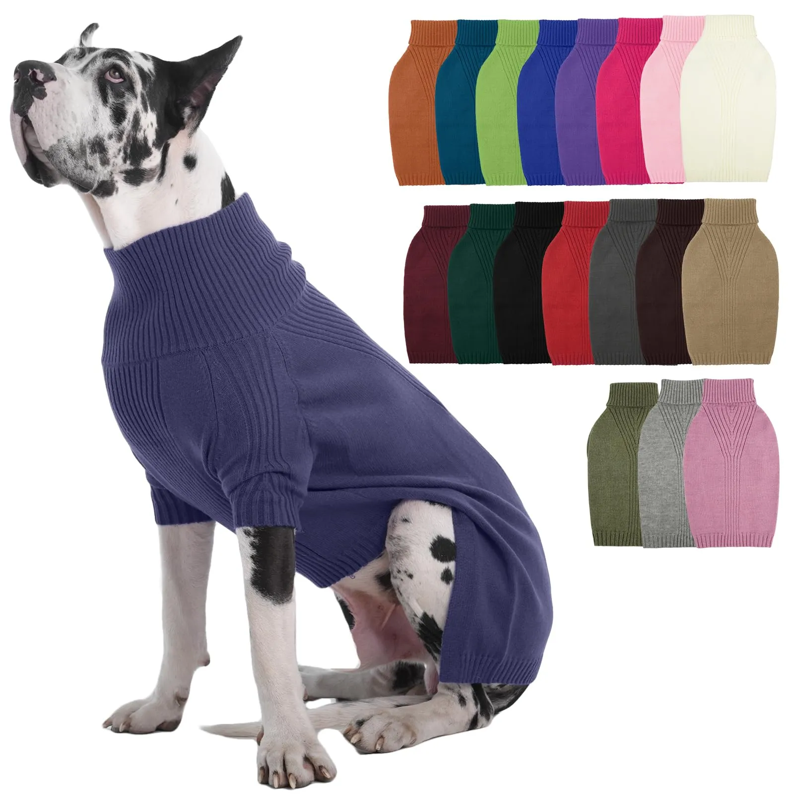 IECOii Maglione Natalizio a Collo Alto per Cani, Taglia 5XL, Blu - immagine 1