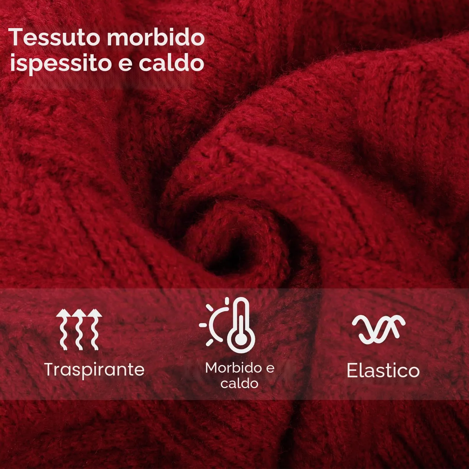 AOFITEE Maglione per Cani Invernale con Collo Alto, Rosso, L - immagine 3