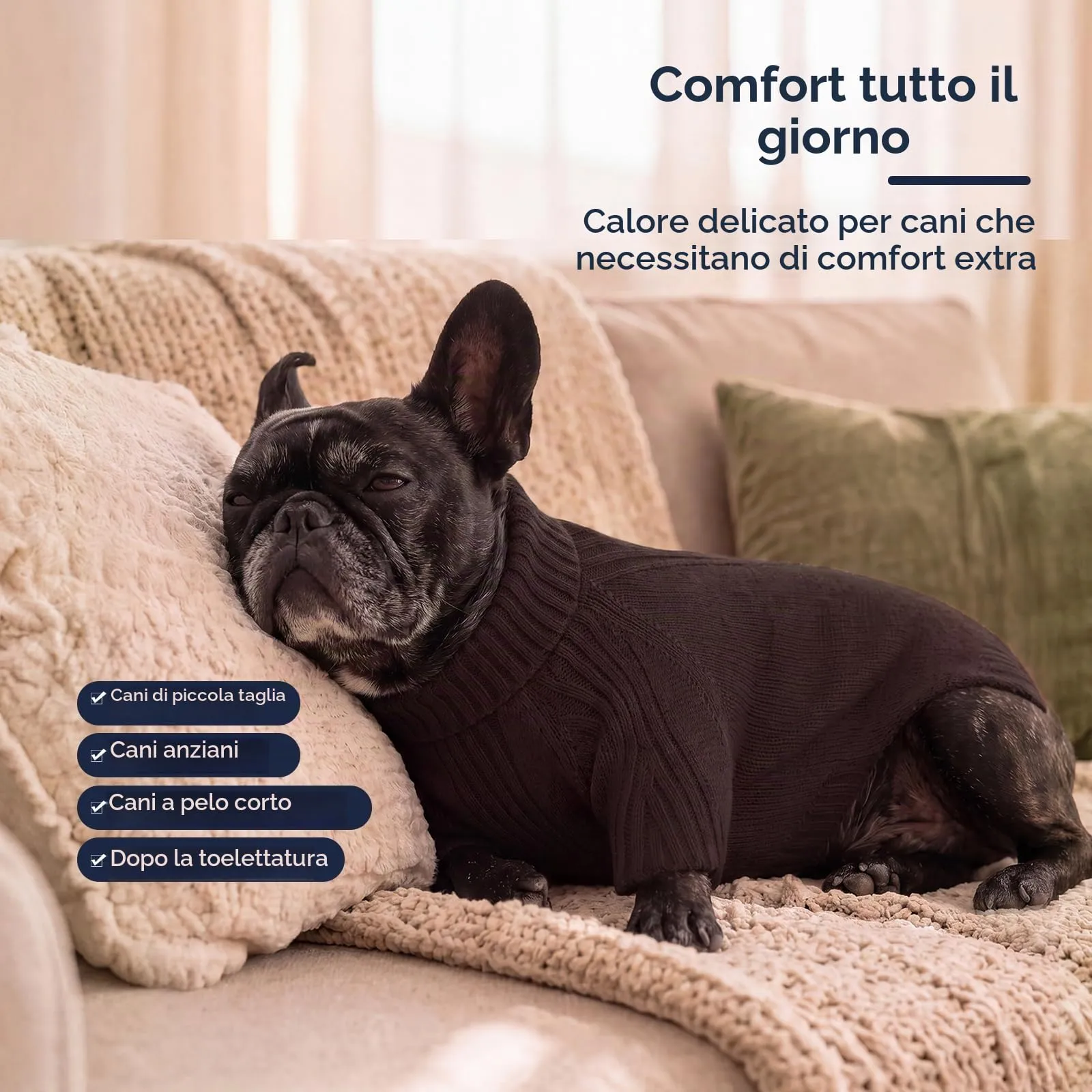 IECOii Maglione a collo alto per cani, Marrone, 5XL - immagine 4