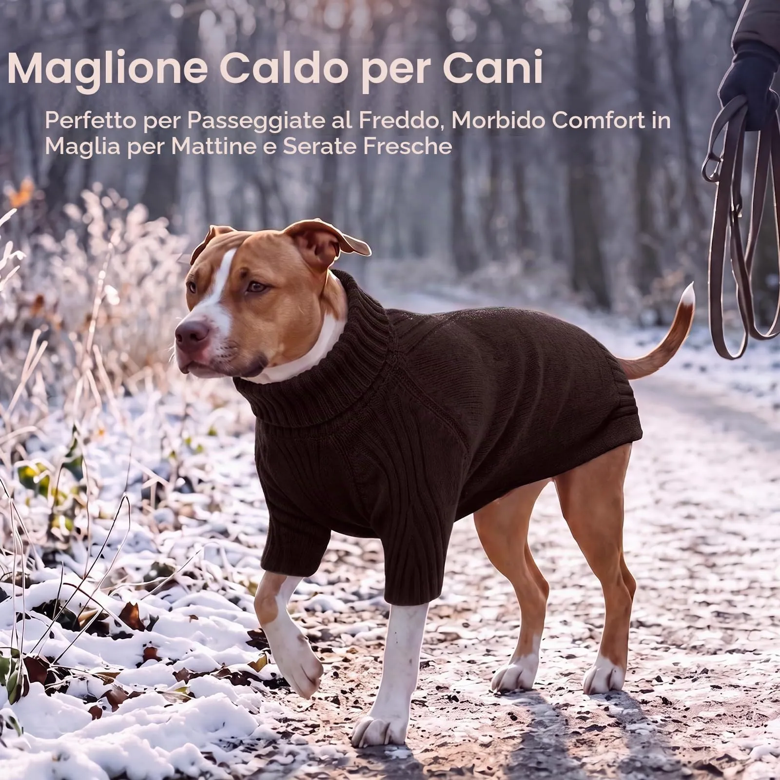 IECOii Maglione a collo alto per cani, Marrone, 5XL - immagine 5