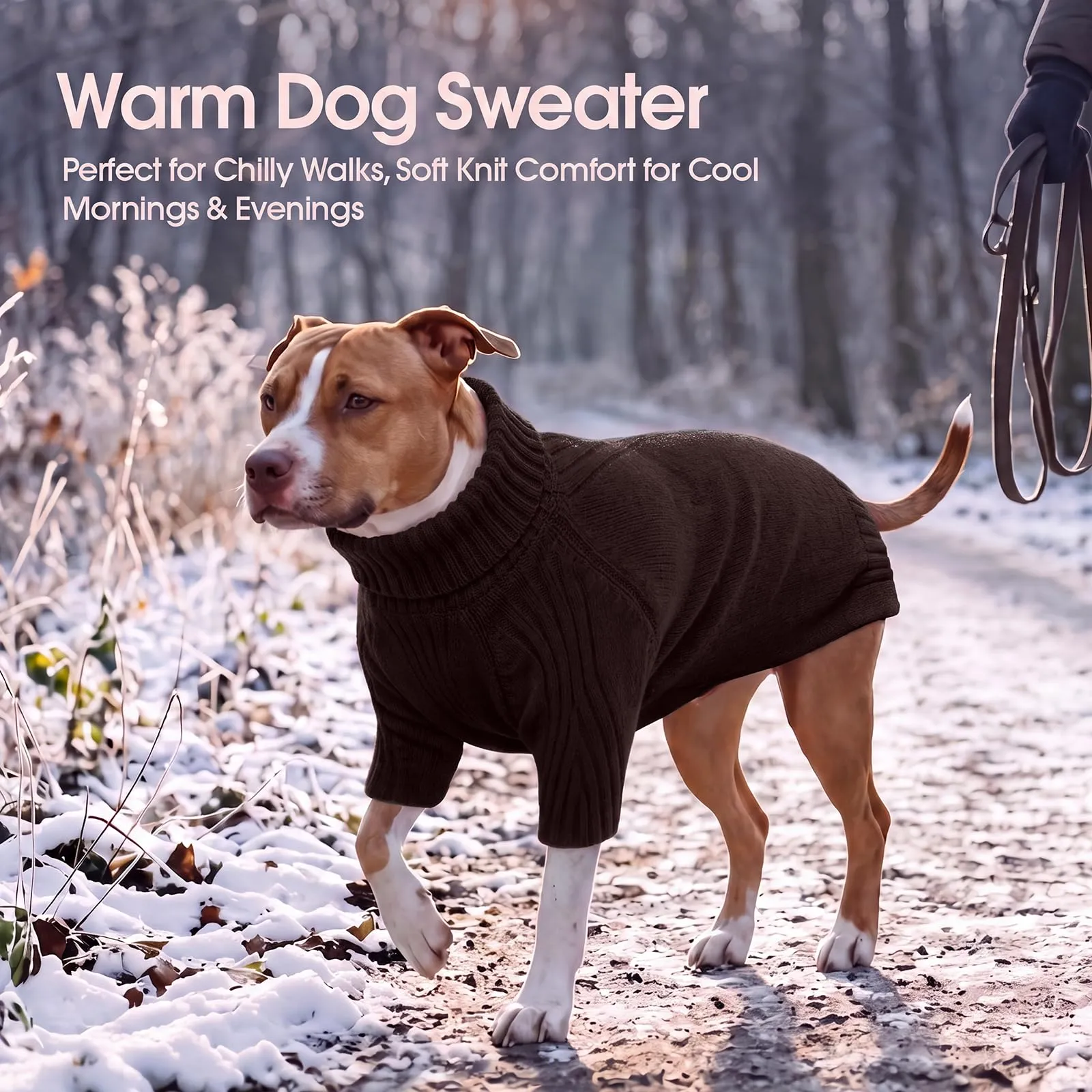IECOii Maglione a Collo di Tartaruga per Cani, Marrone, XL - immagine 5