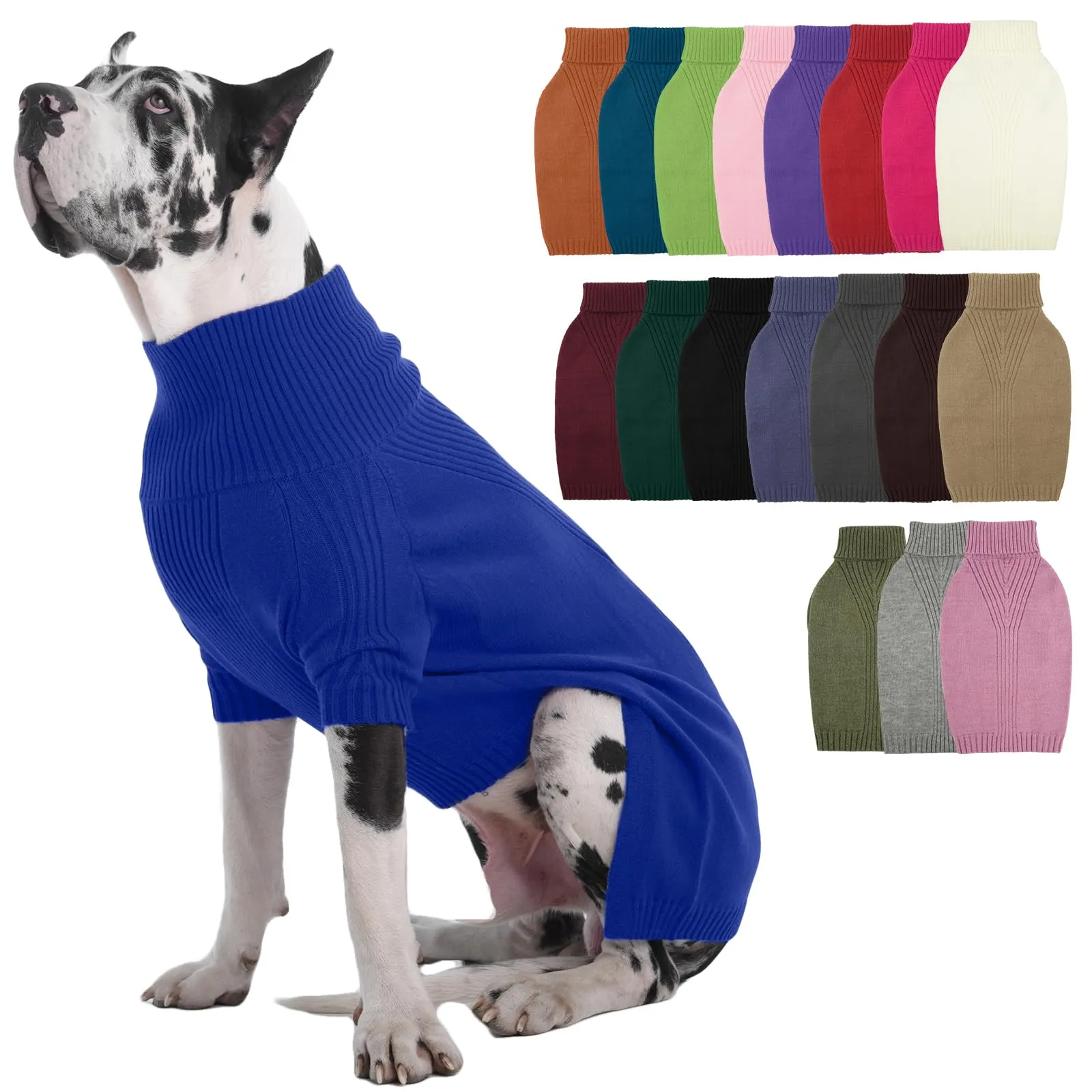 IECOii Maglione a collo di tartaruga per cani, Royal Blue, 5XL - immagine 1