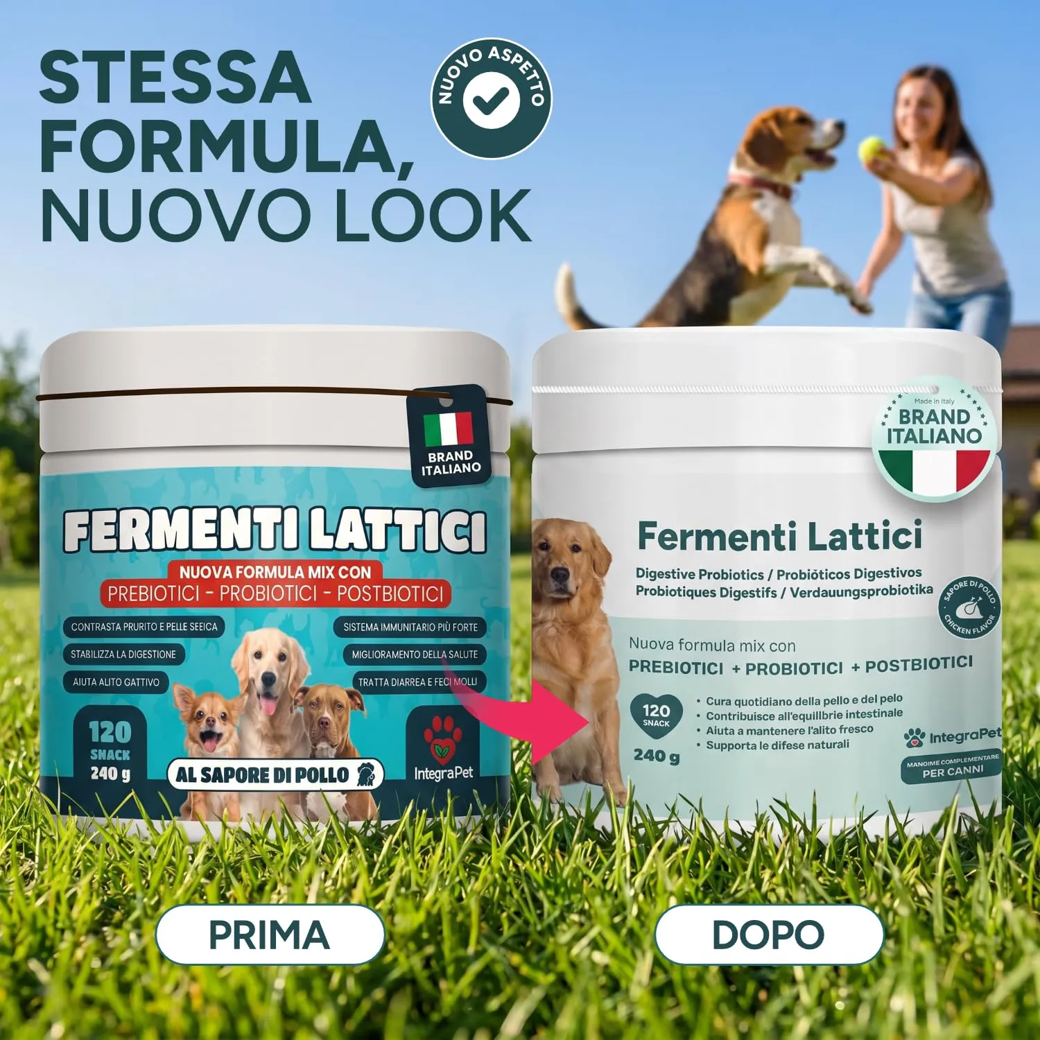 IntegraPet Probiotici per Cani - Supporto Intestinale, Pelle, Pelo e Alito - Snack Masticativi al Pollo - immagine 8