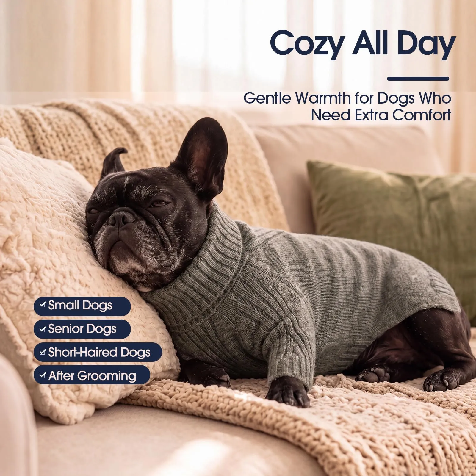 IECOii Maglione per cane a collo alto, XXXL, Grigio - immagine 4