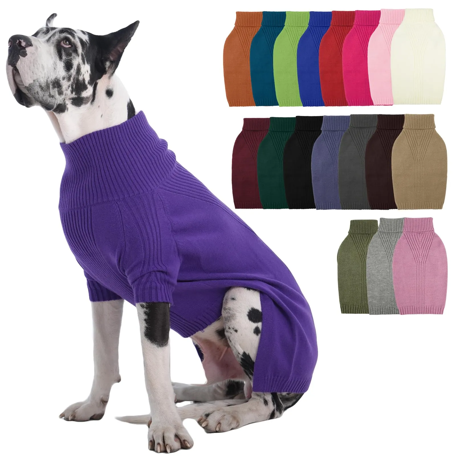 IECOii Maglione termico a collo alto per cani, Taglia 4XL, Viola scuro - immagine 1