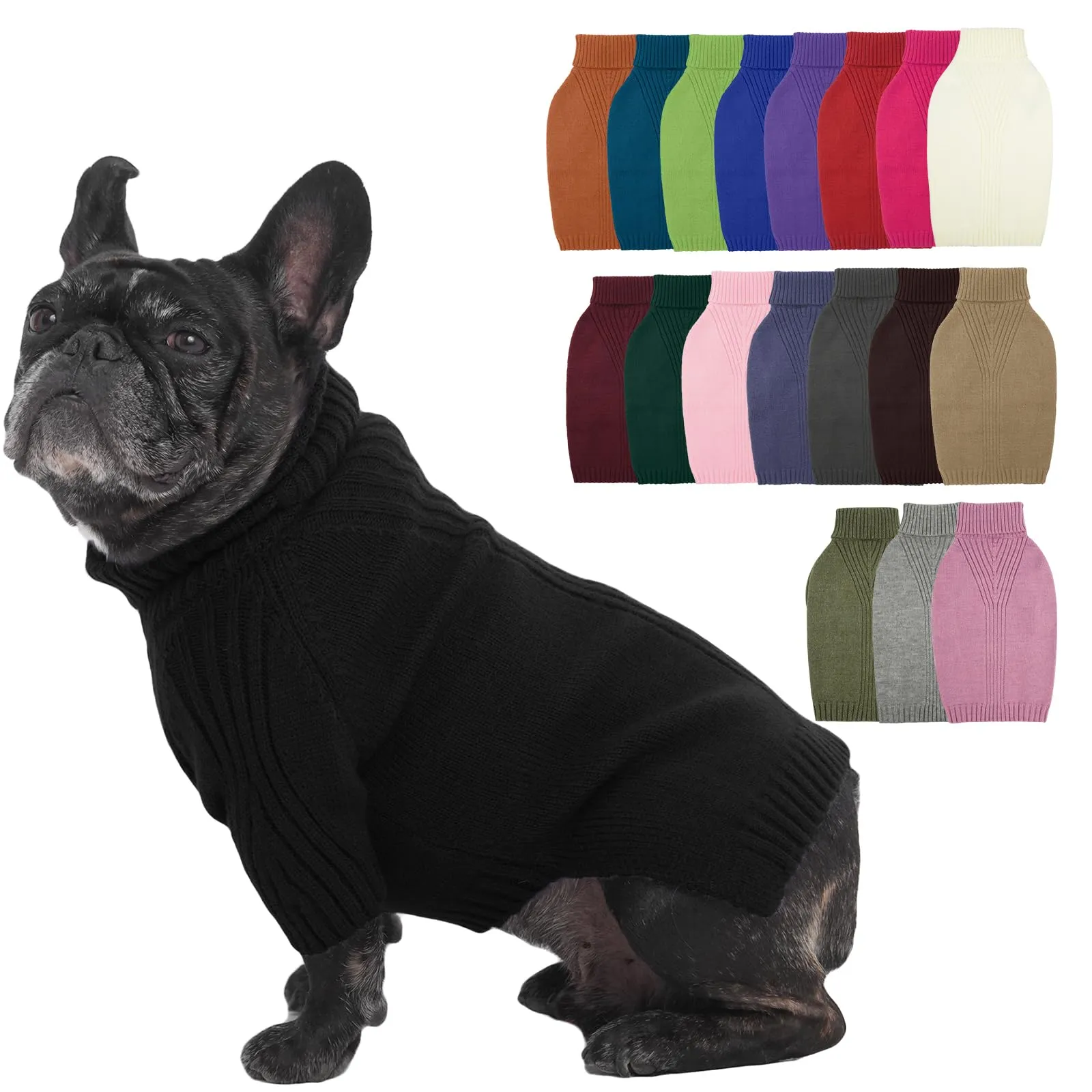 IECOii Maglione a collo alto per cani di piccola e media taglia, L - immagine 1