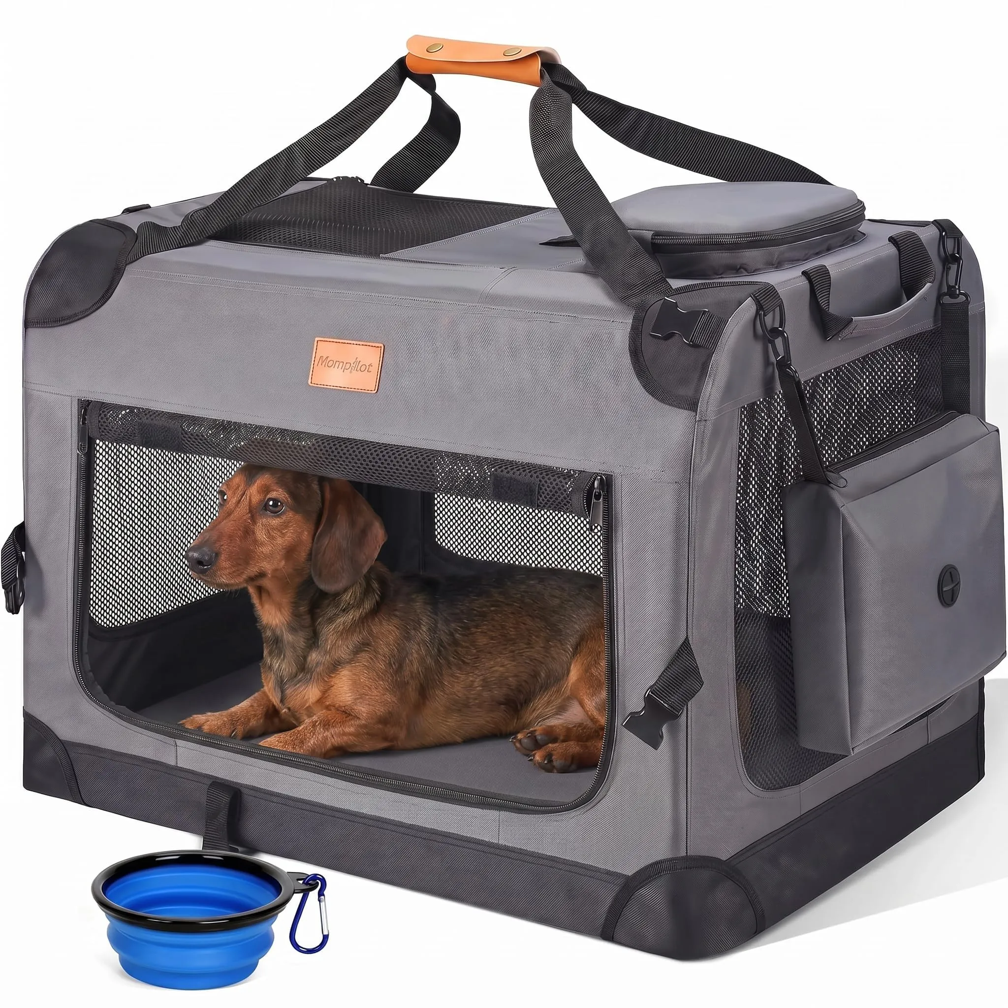 Morpilot Trasportino per gatti e cani, Pieghevole, 70x52x52cm, Grigio Fumo (L) - immagine 1