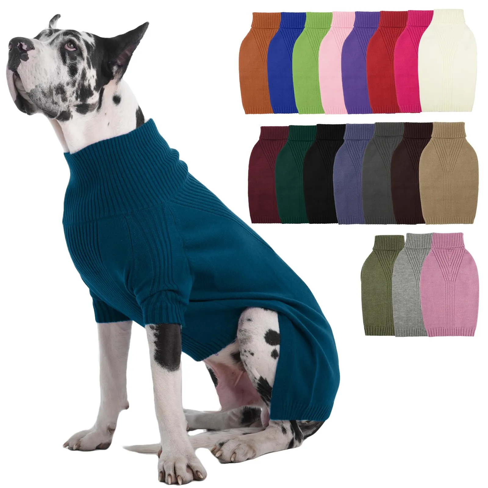IECOii Maglione per cani razza gigante, 5XL, Blu pavone - immagine 1