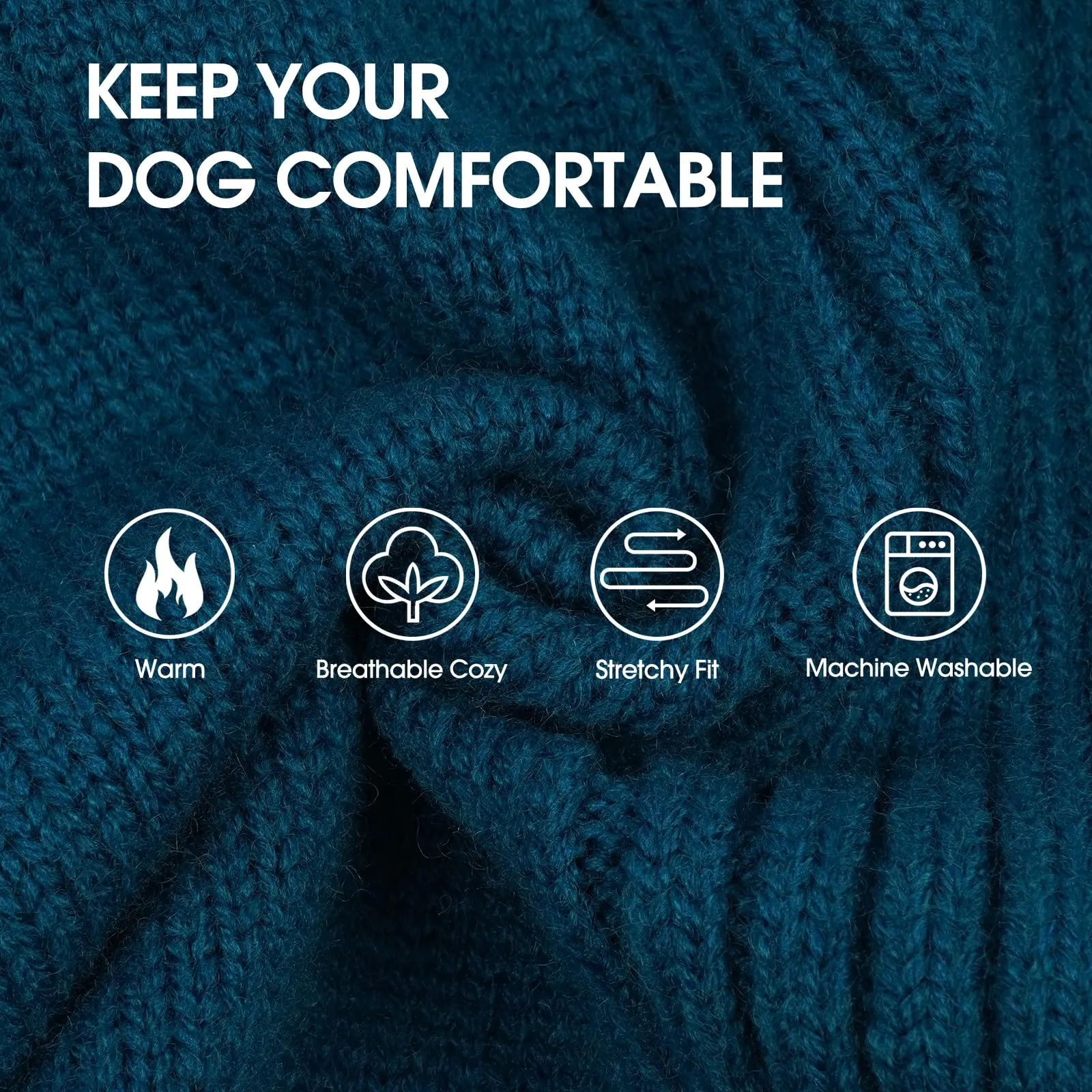 IECOii Maglione per cani razza gigante, 5XL, Blu pavone - immagine 2