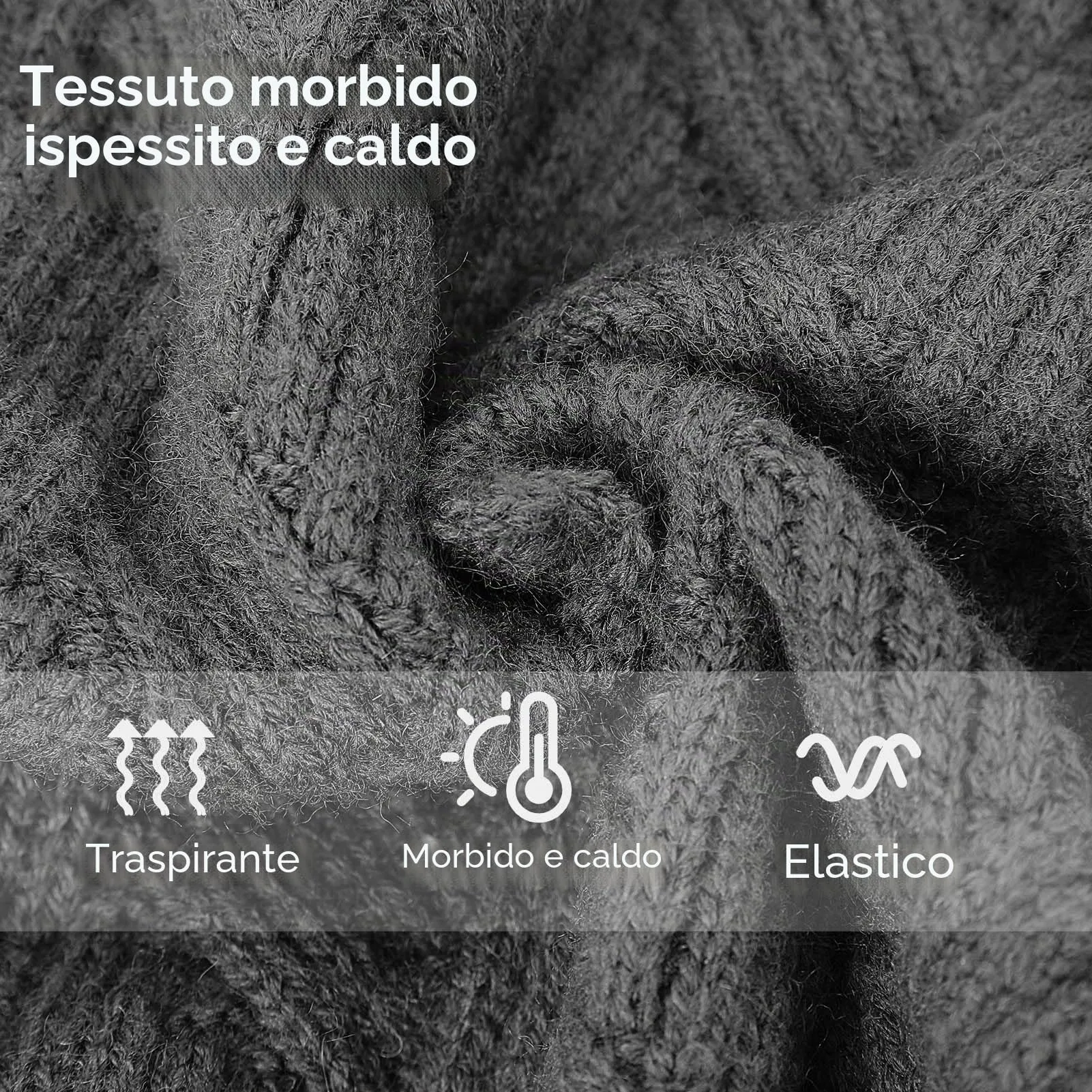 AOFITEE Maglione Invernale per Cani con Collo Alto e Maniche, Grigio, S - immagine 3
