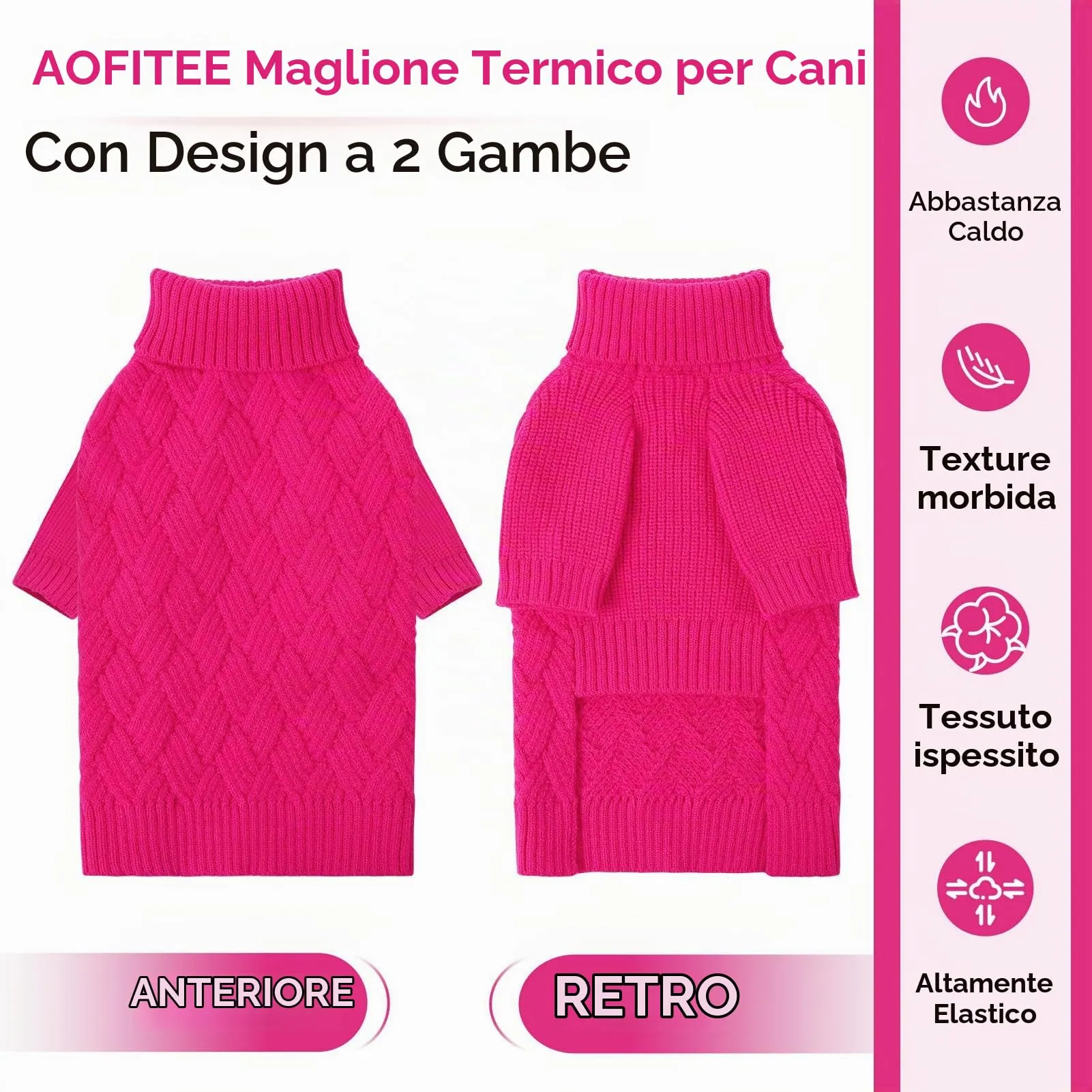 AOFITEE Maglione Invernale per Cani di Piccola Taglia - immagine 6