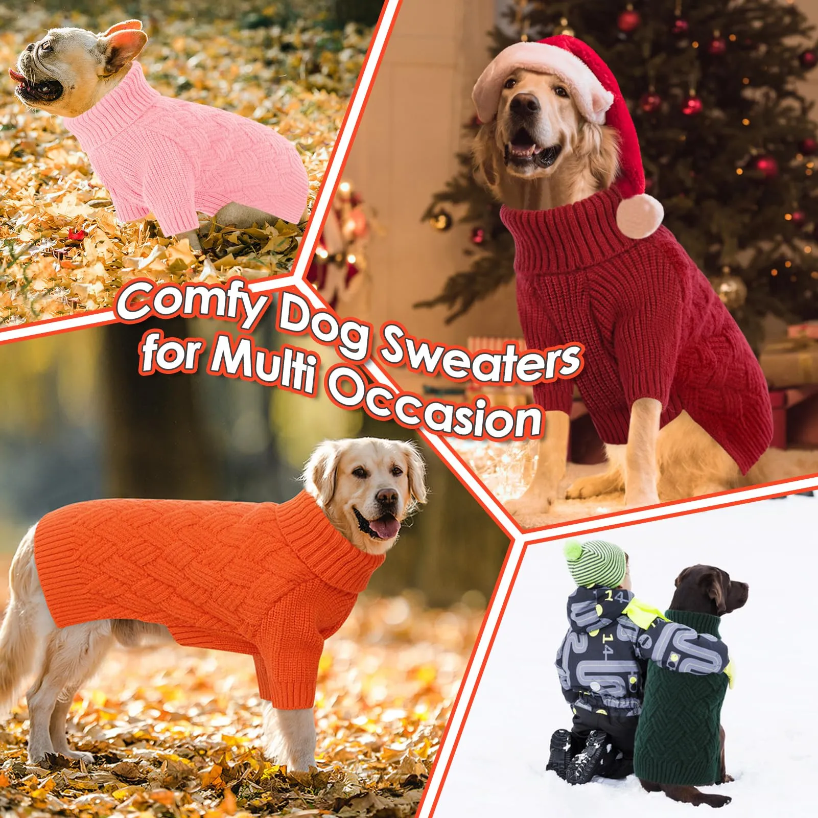 AOFITEE Maglione per cani, XL, Arancione - immagine 7