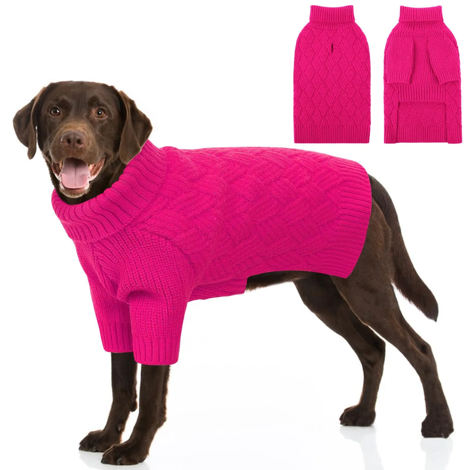 AOFITEE Maglione per cani, Dolcevita invernale in maglieria tinta unita, Taglia XXL - immagine 1