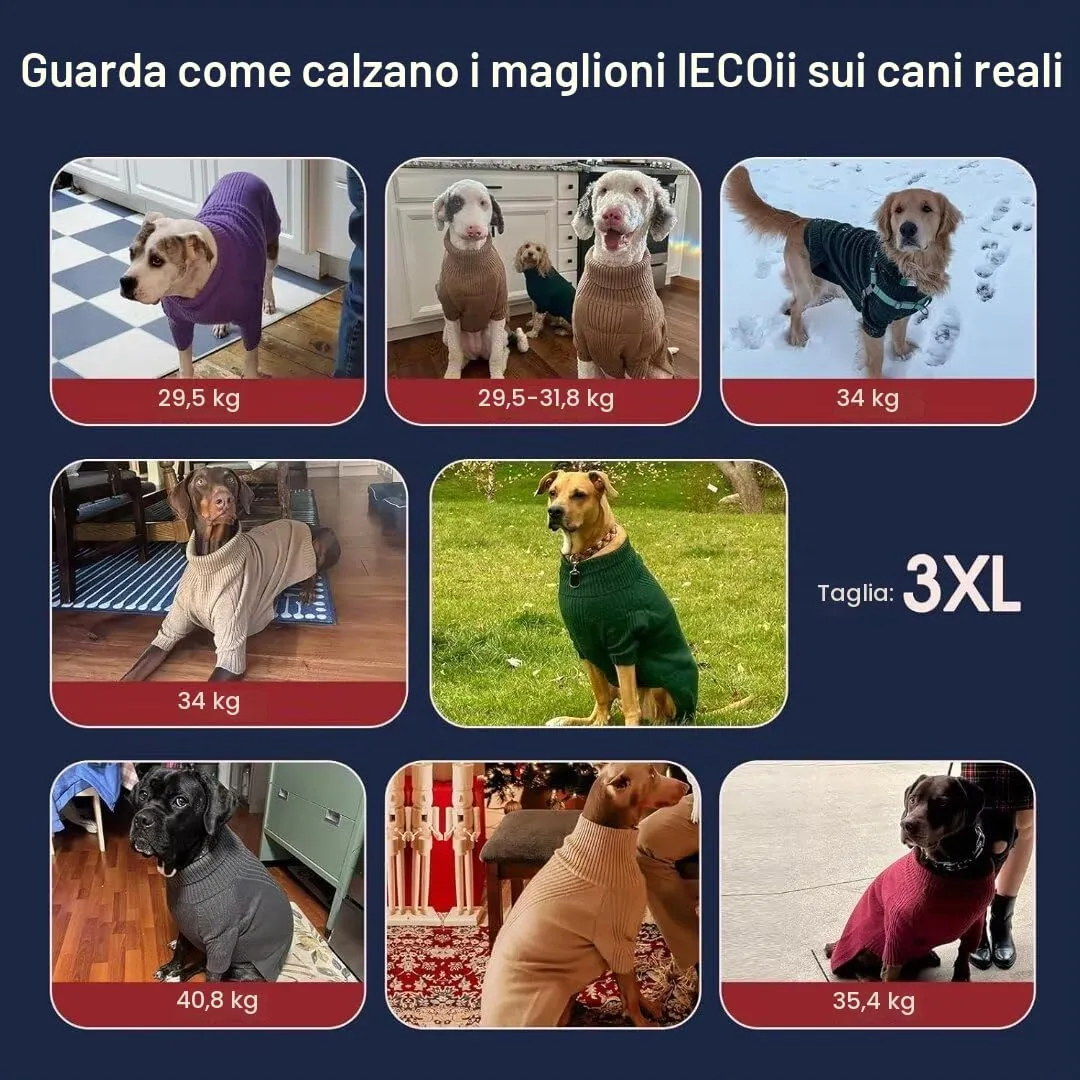 IECOii Maglione natalizio a collo alto per cani, taglia XXXL - immagine 5