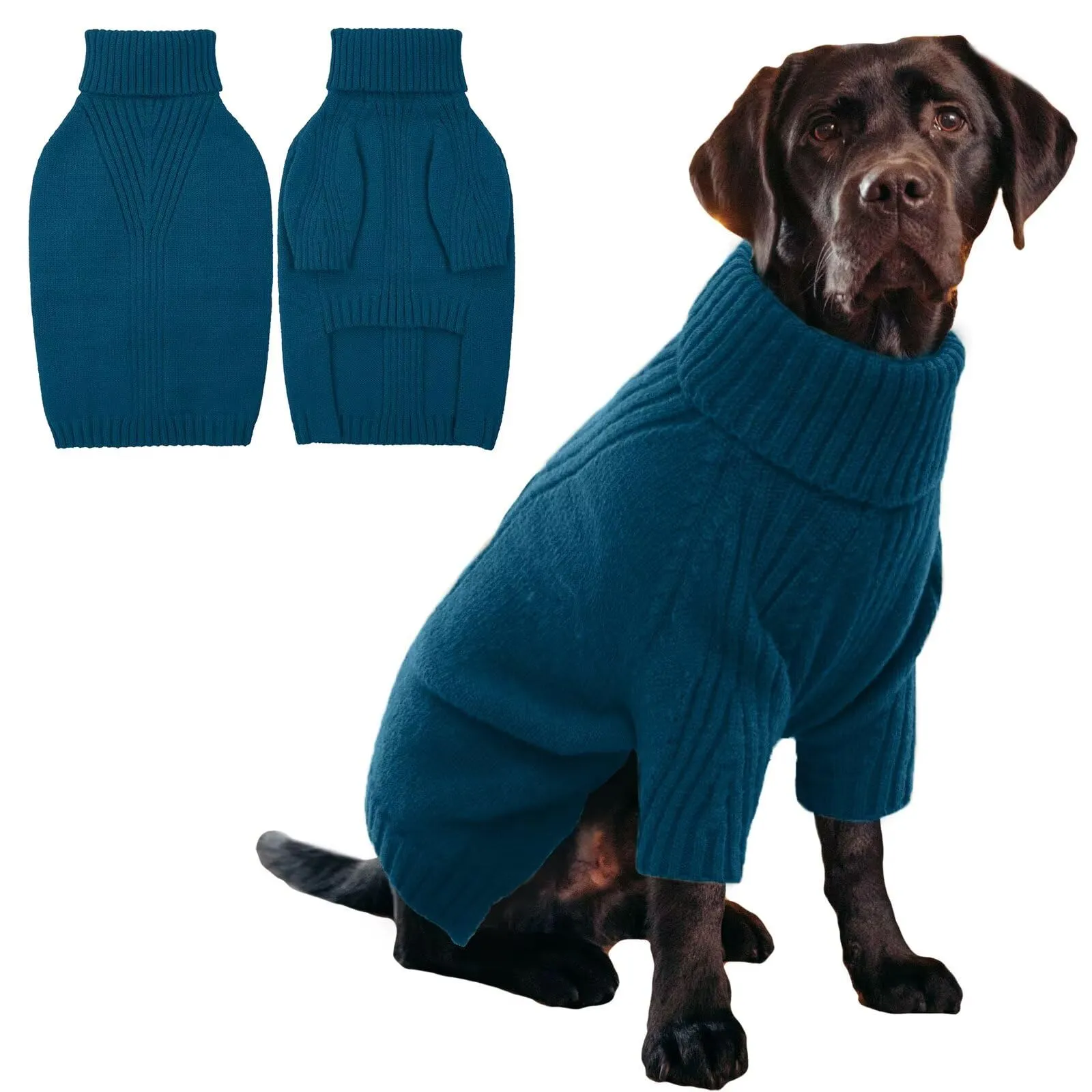 IECOii Maglione a collo alto per cani, XL, Deep Water Orchid - immagine 1
