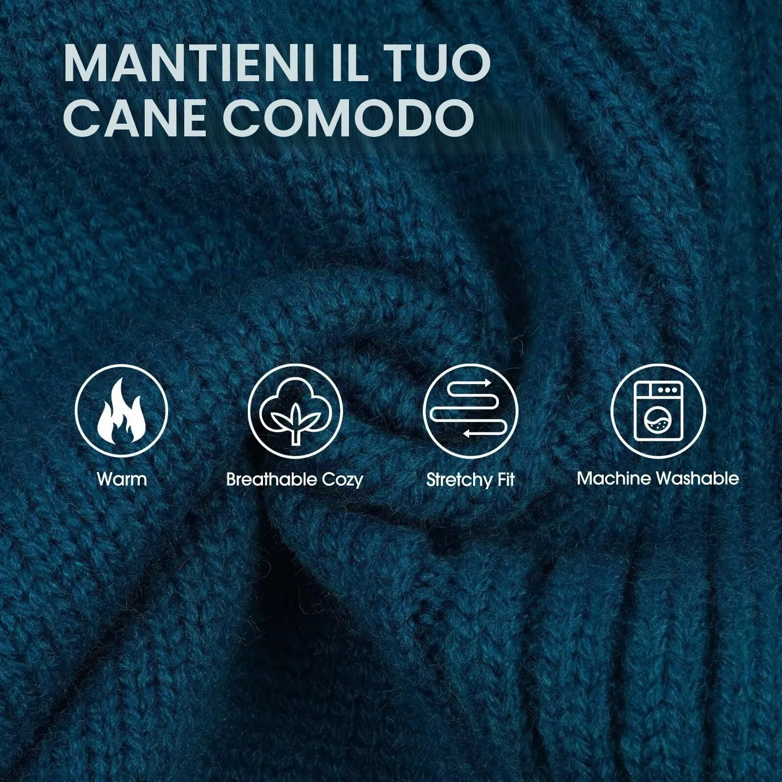 IECOii Maglione a collo alto per cani, XL, Deep Water Orchid - immagine 3