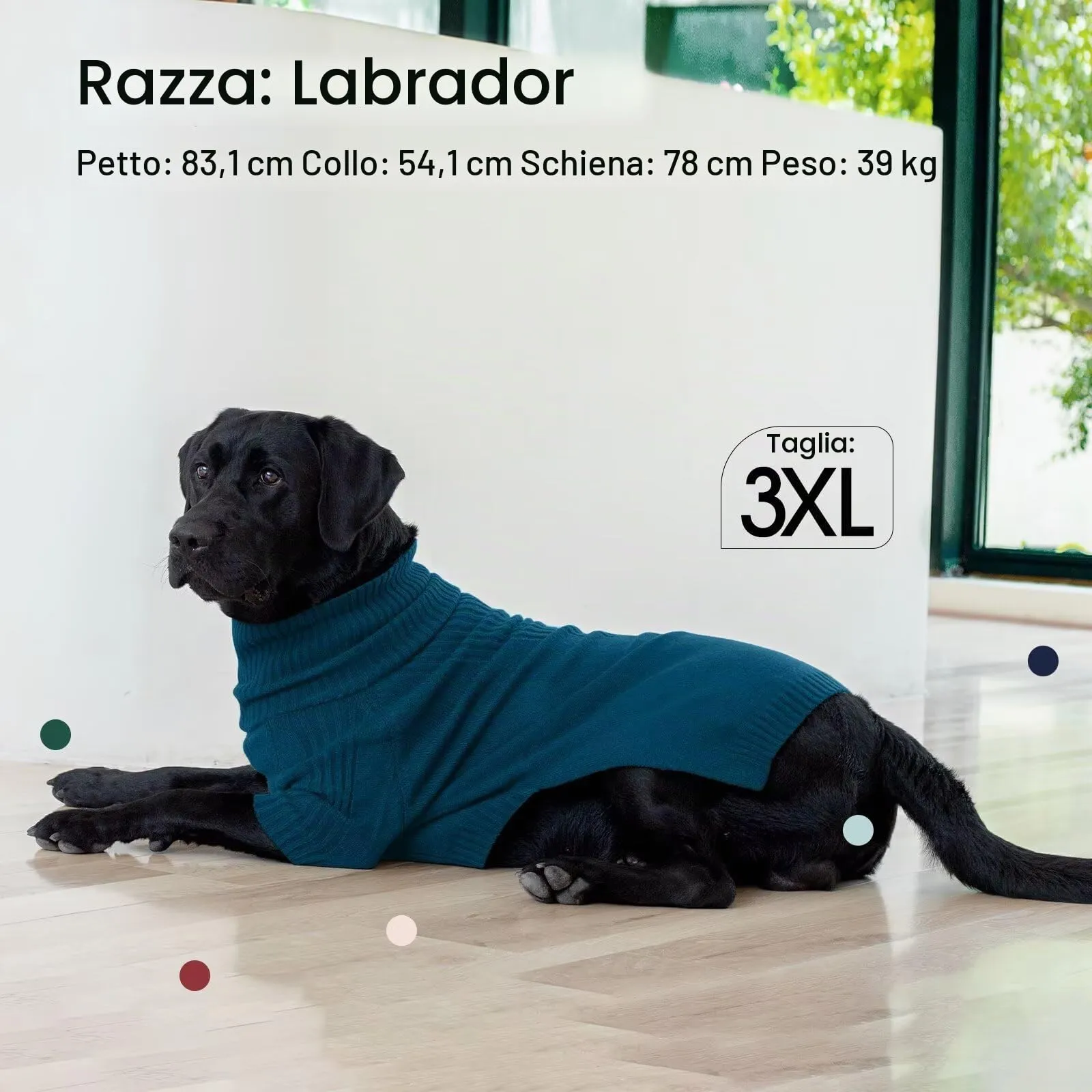 IECOii Maglione a collo alto per cani, XL, Deep Water Orchid - immagine 8