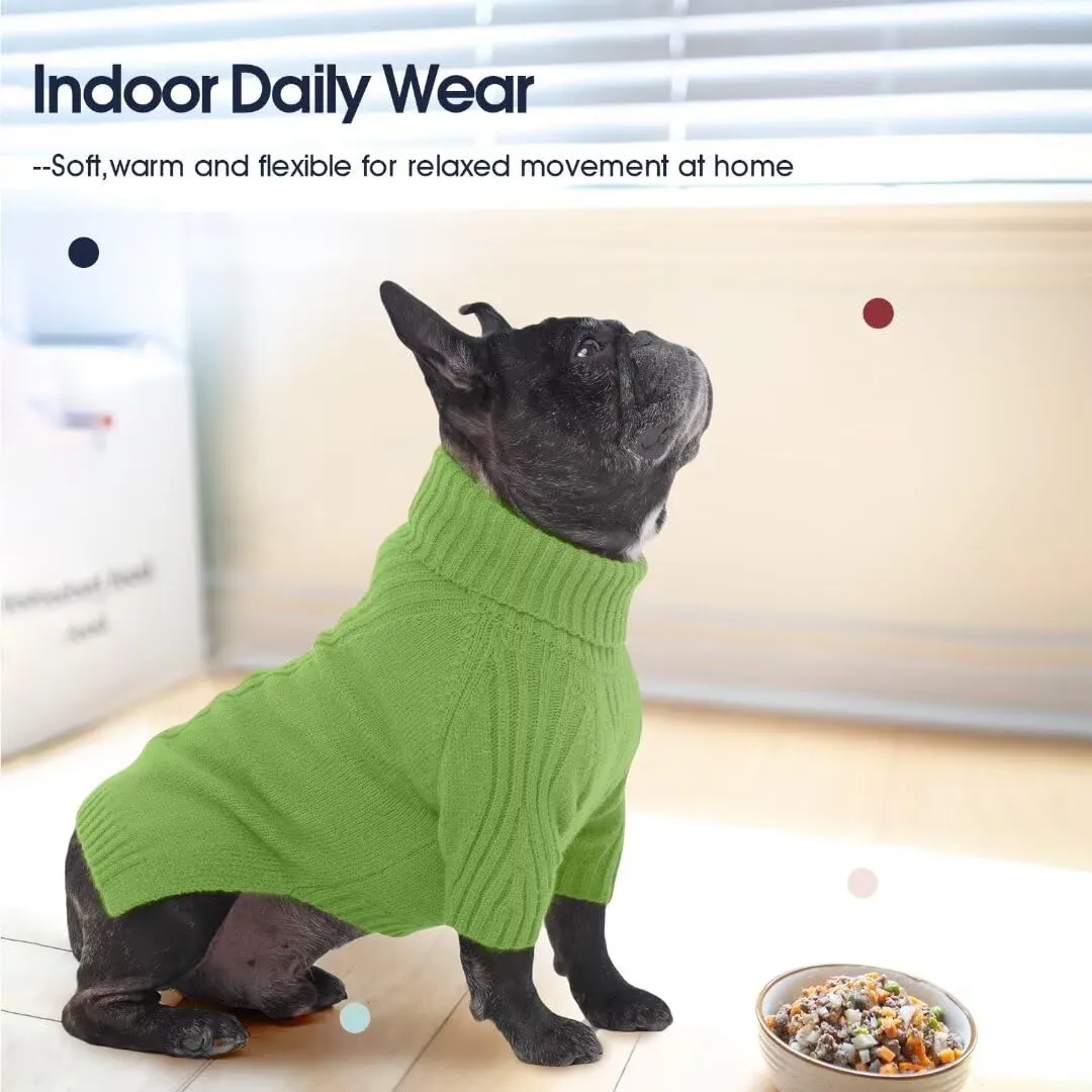 IECOii Maglione Natalizio a Collo Alto per Cani, 4XL, Verde - immagine 7