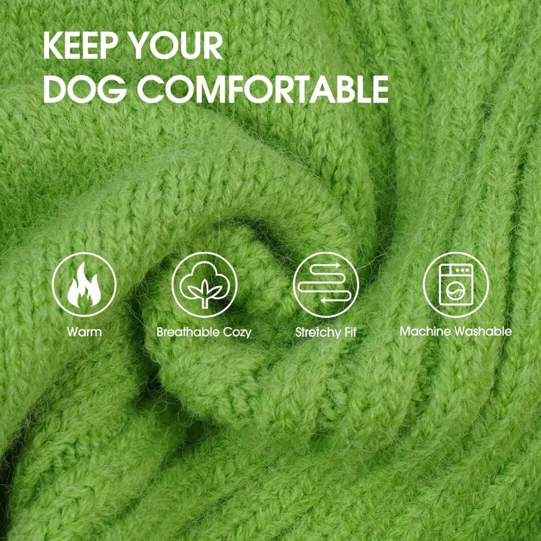 IECOii Maglione a collo alto invernale per cani, taglia M, Verde Erba - immagine 3