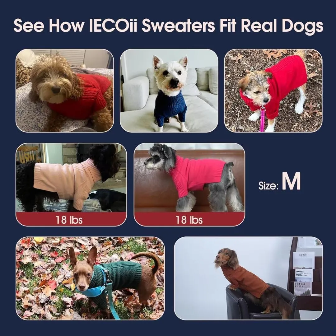 IECOii Maglione a collo alto invernale per cani, taglia M, Verde Erba - immagine 5