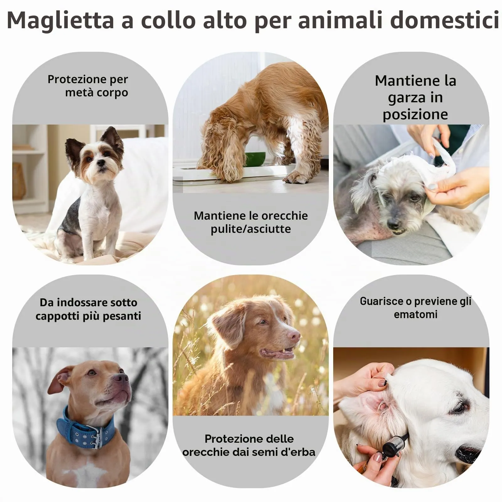 PUMYPOREITY Snood per Cani, Scaldacollo e Protezione Orecchie, Grigio, 3XL - immagine 6