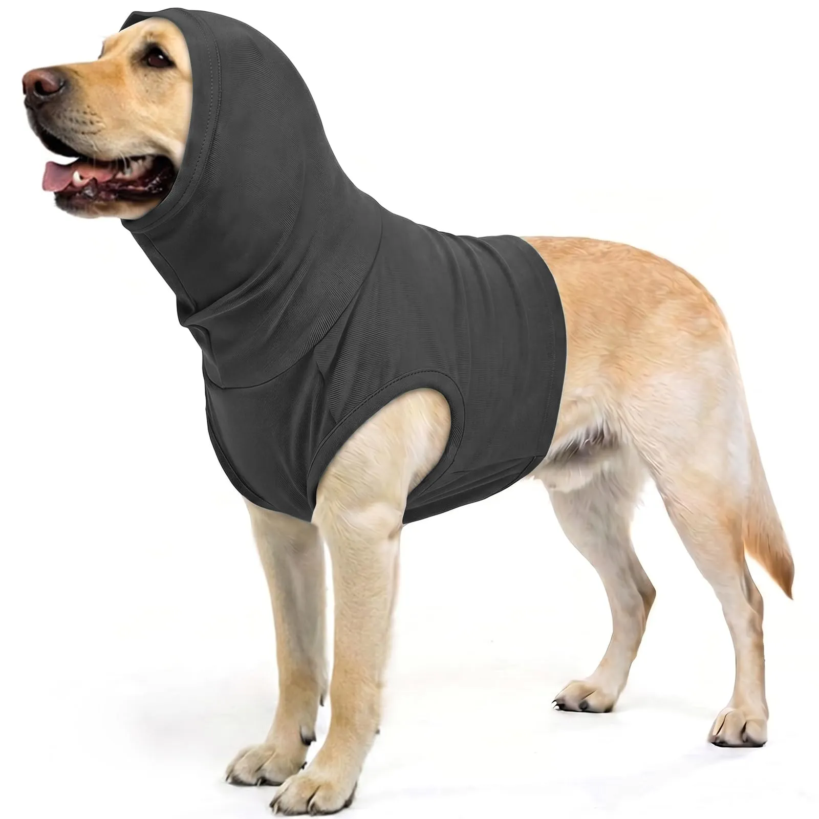 PUMYPOREITY Copri Orecchie e Collo per Cani, Tutina Post Operatoria e Protezione Ferite, Grigio, 2XL - immagine 1