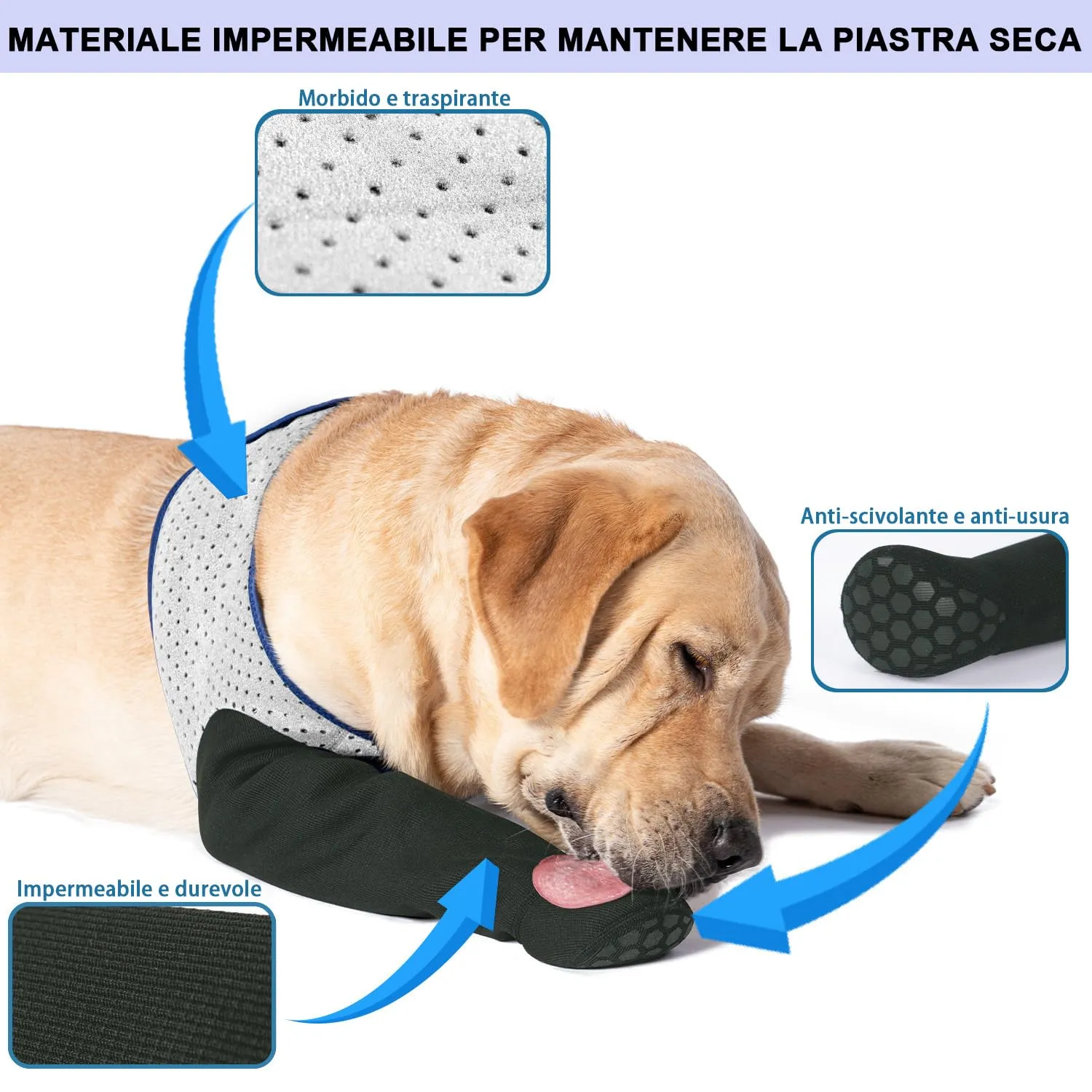 COODEO Calzini Protettivi per Cani Antileccatura con Suola Antiscivolo, Grigio, 2XL_Sinistra - immagine 3