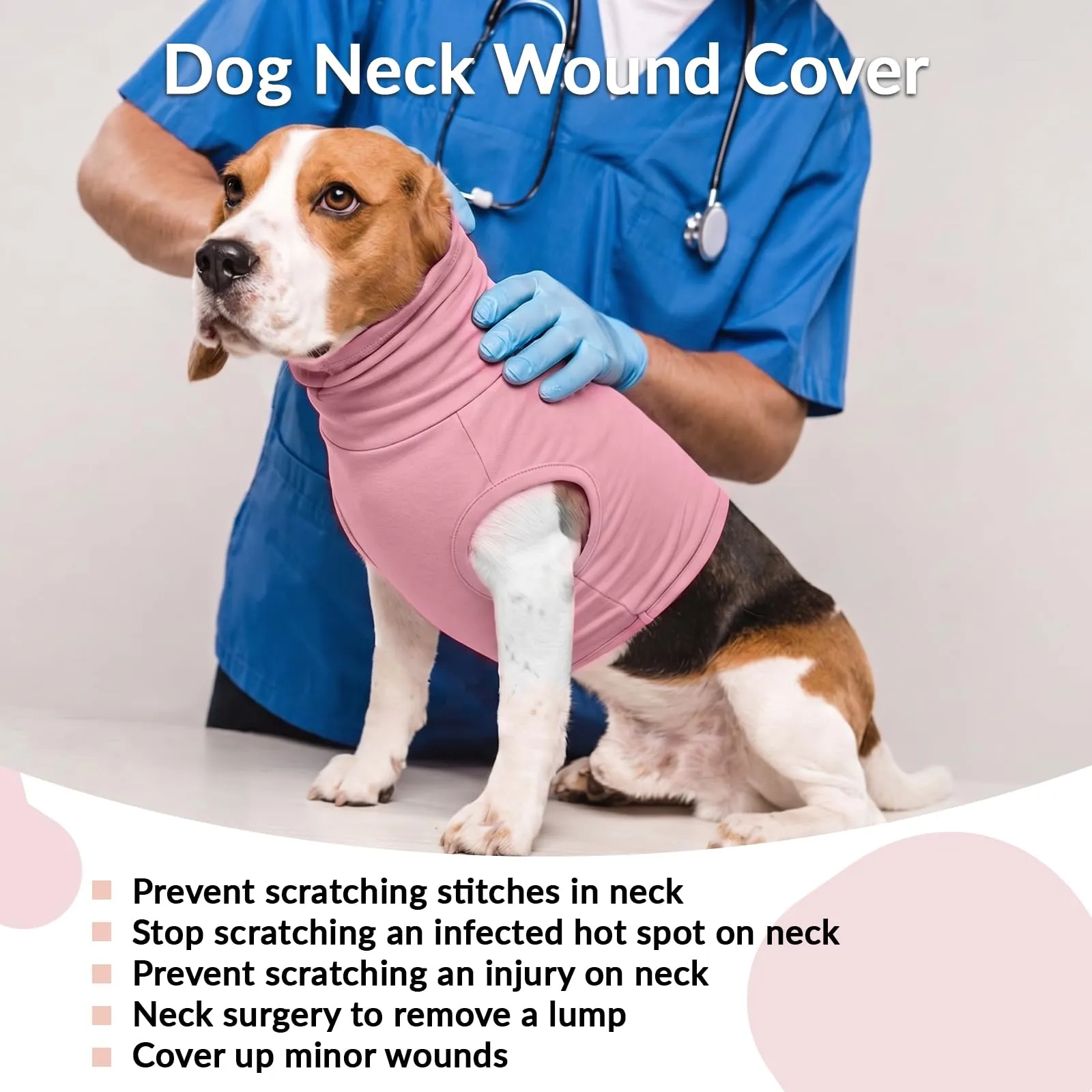 PUMYPOREITY Protezione per il collo e benda chirurgica per cani e gatti, Rosa Ciliegia, L - immagine 3