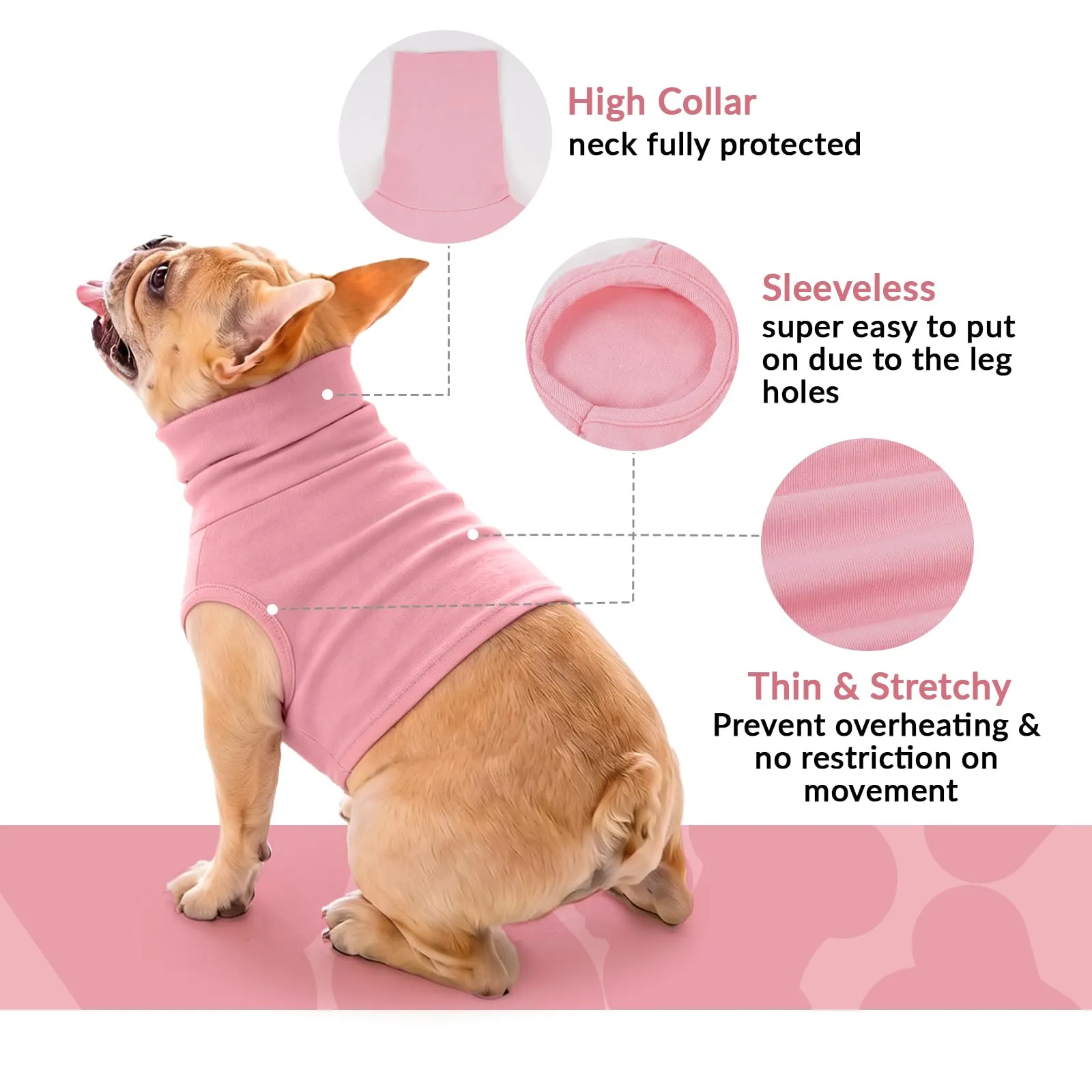 PUMYPOREITY Protezione per il collo e benda chirurgica per cani e gatti, Rosa Ciliegia, L - immagine 7