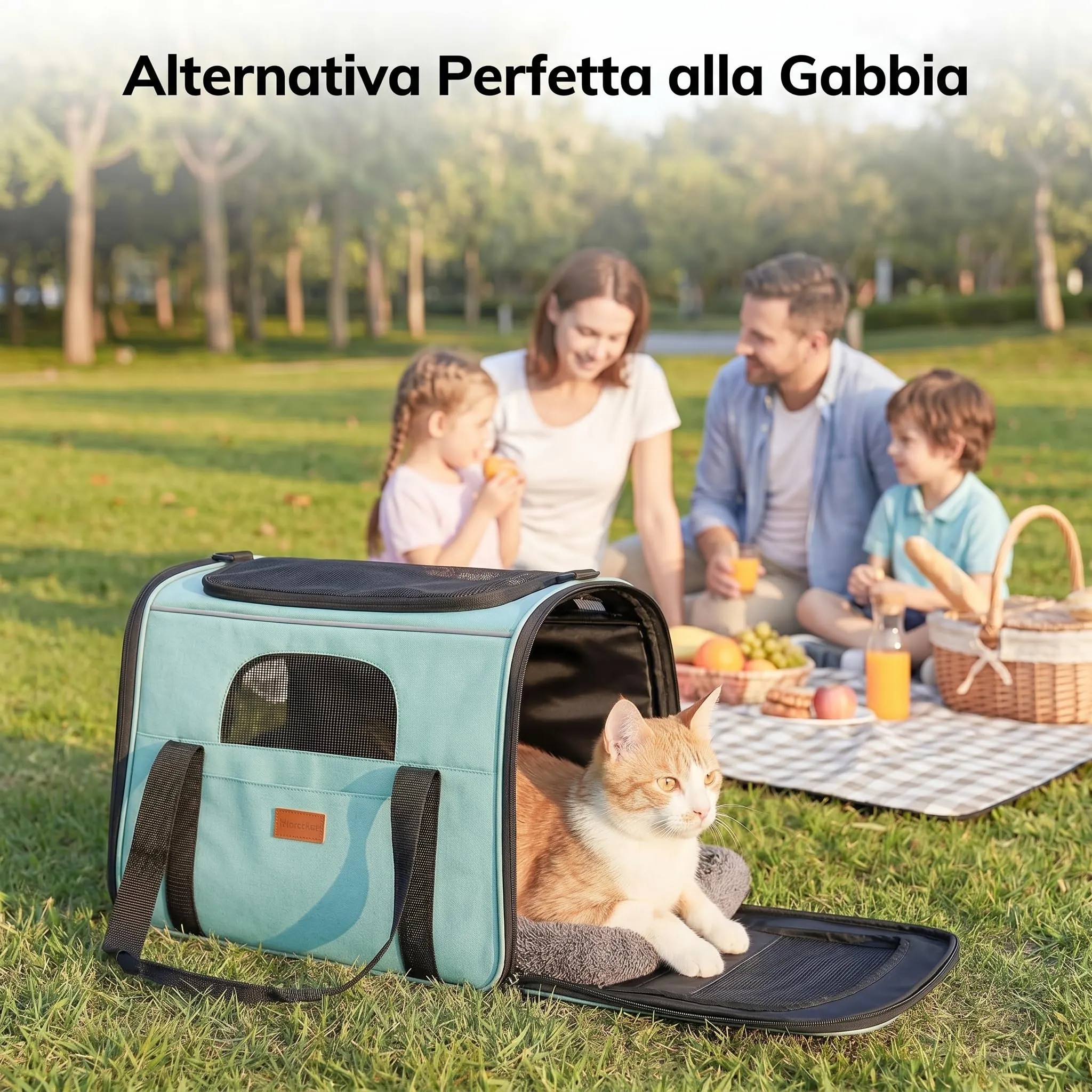 Morpilot Trasportino per cani e gatti, traspirante e pieghevole, con tracolla regolabile e materasso rimovibile, fino a 9 kg - immagine 7