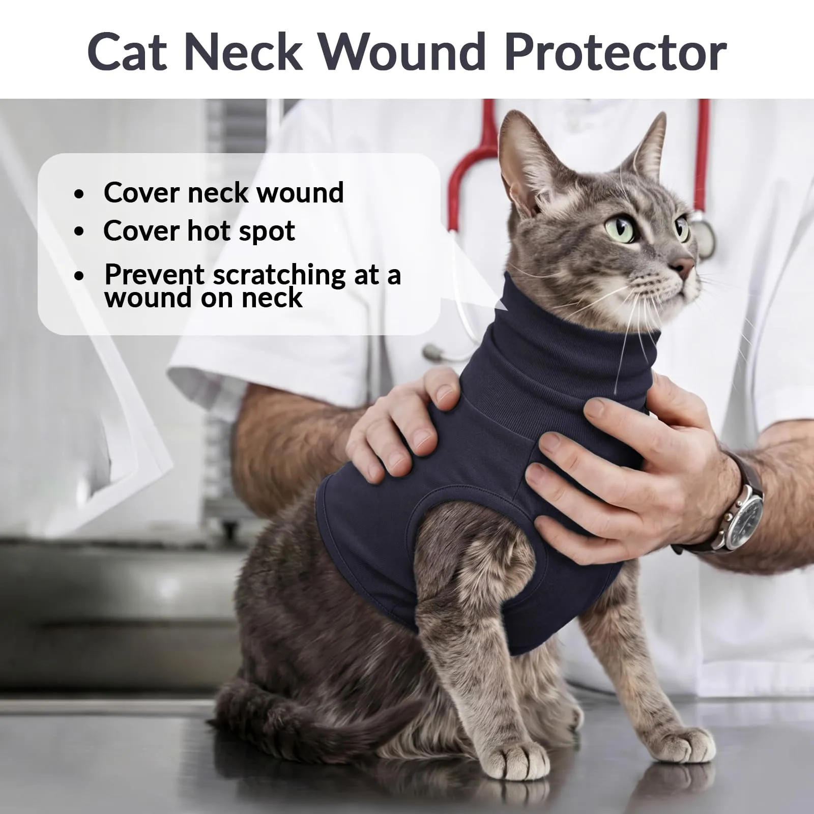PUMYPOREITY Camicia Medica a Collo Alto per Cani, Snood Protettivo per Cicatrici e Orecchie - immagine 2
